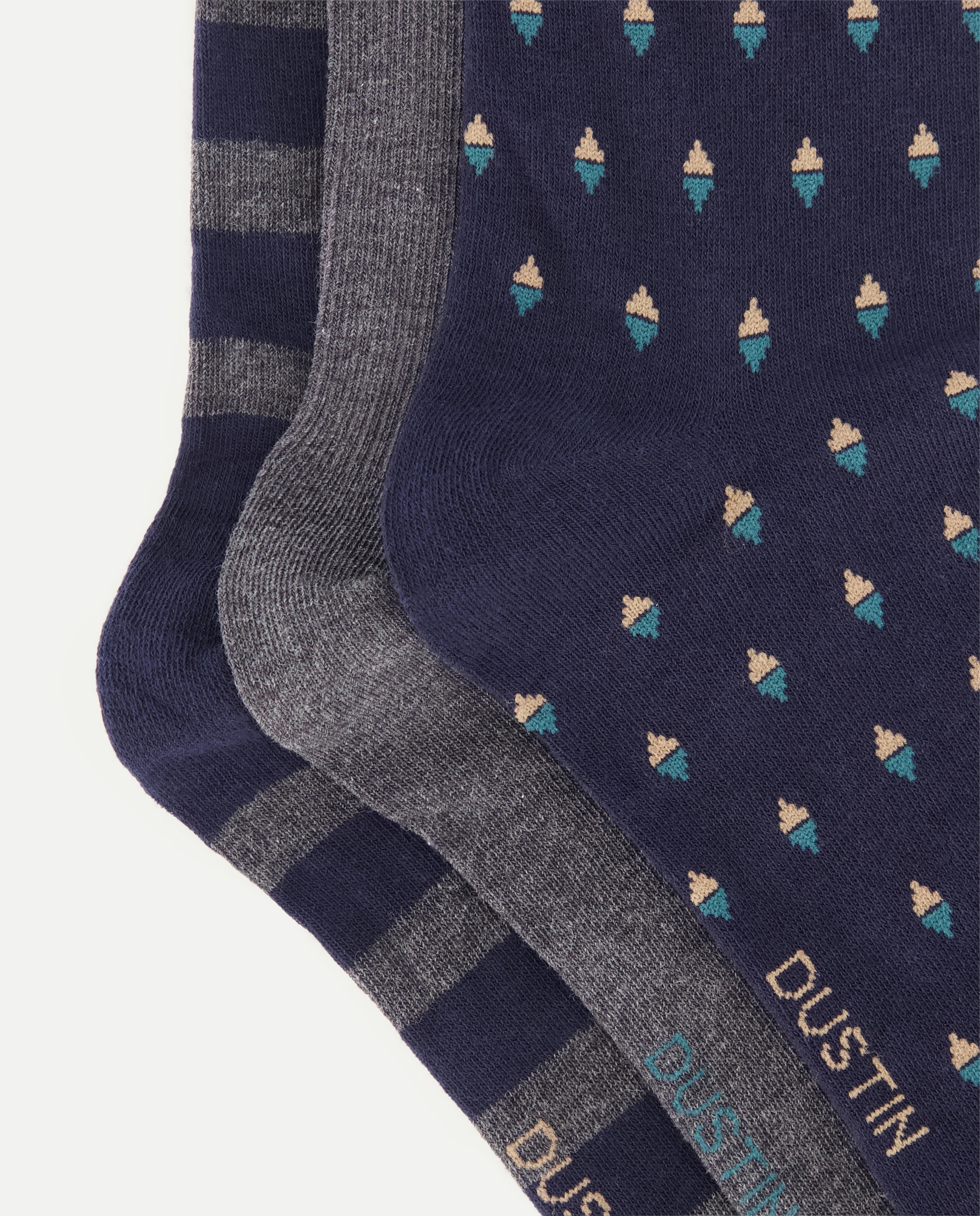 Pack de 3 Pares de Meias Desportivas com Fantasia. Azul-marinho-2