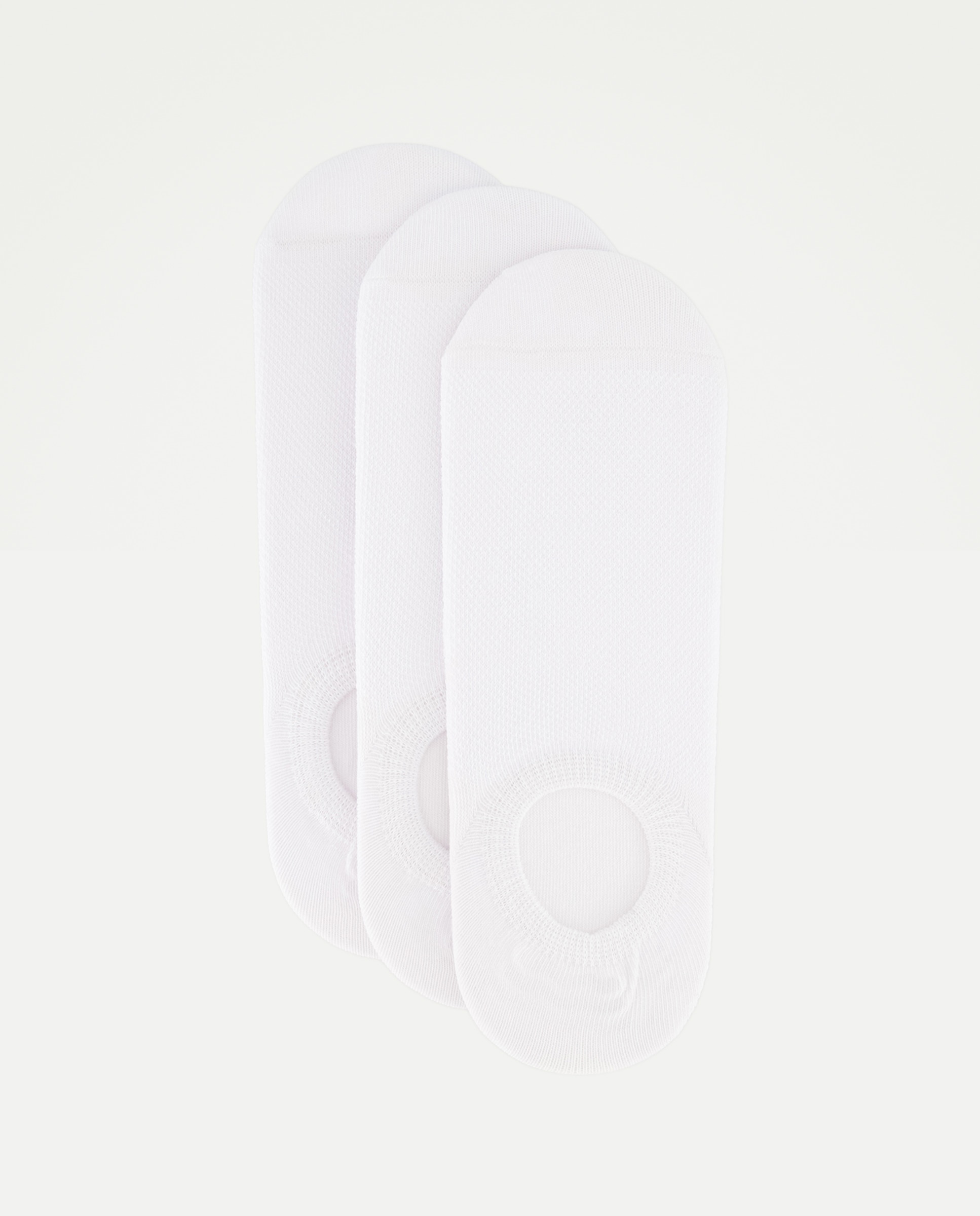 Pack de Três Pares de Meias pelo Tornozelo Monocolor Branco-1