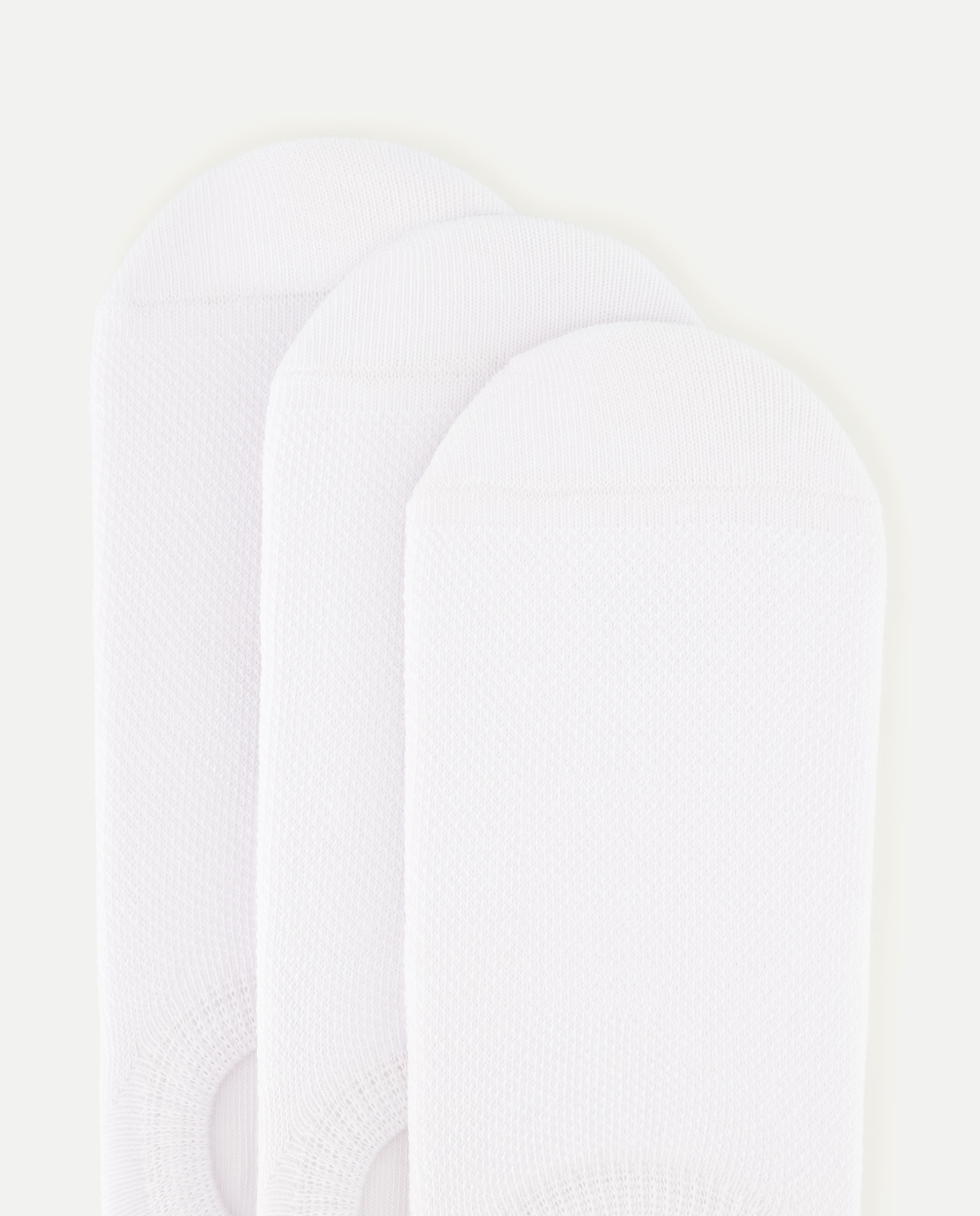 Pack de Três Pares de Meias pelo Tornozelo Monocolor Branco-2