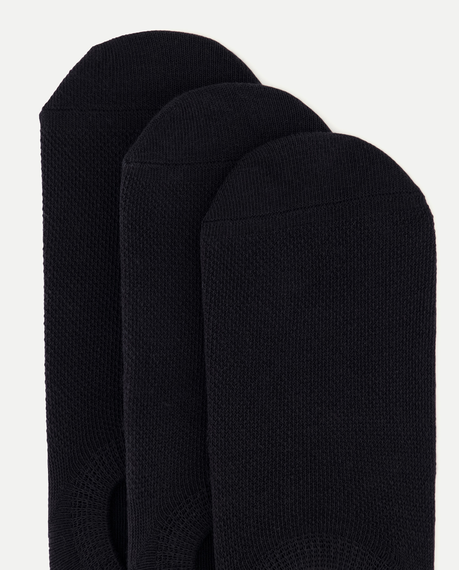 Pack de Três Pares de Meias pelo Tornozelo Monocolor Preto-2
