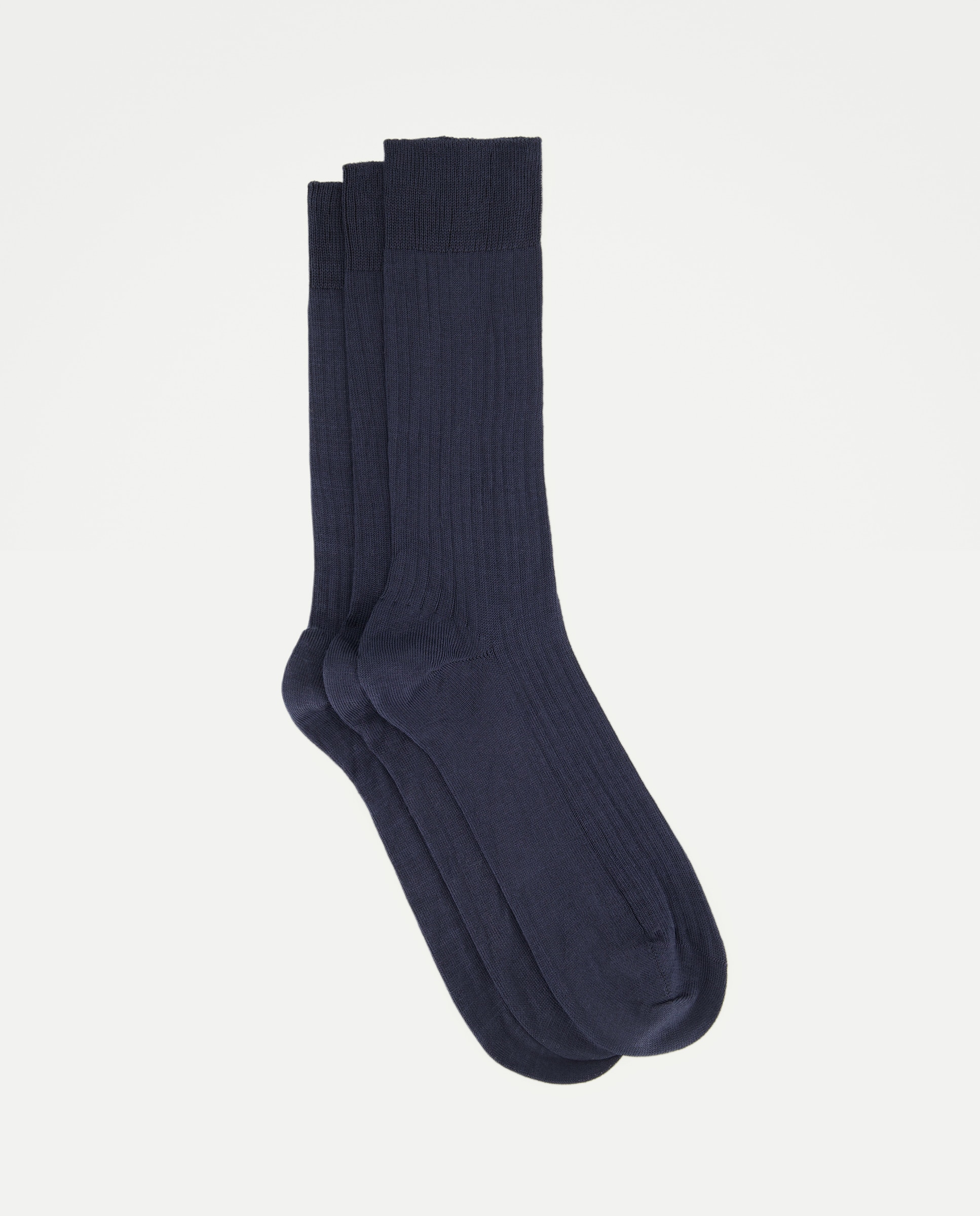Imagen 1 de Pack 3 calcetines mercerizado canalé de hombre - Dustin - Azul marino Azul marino