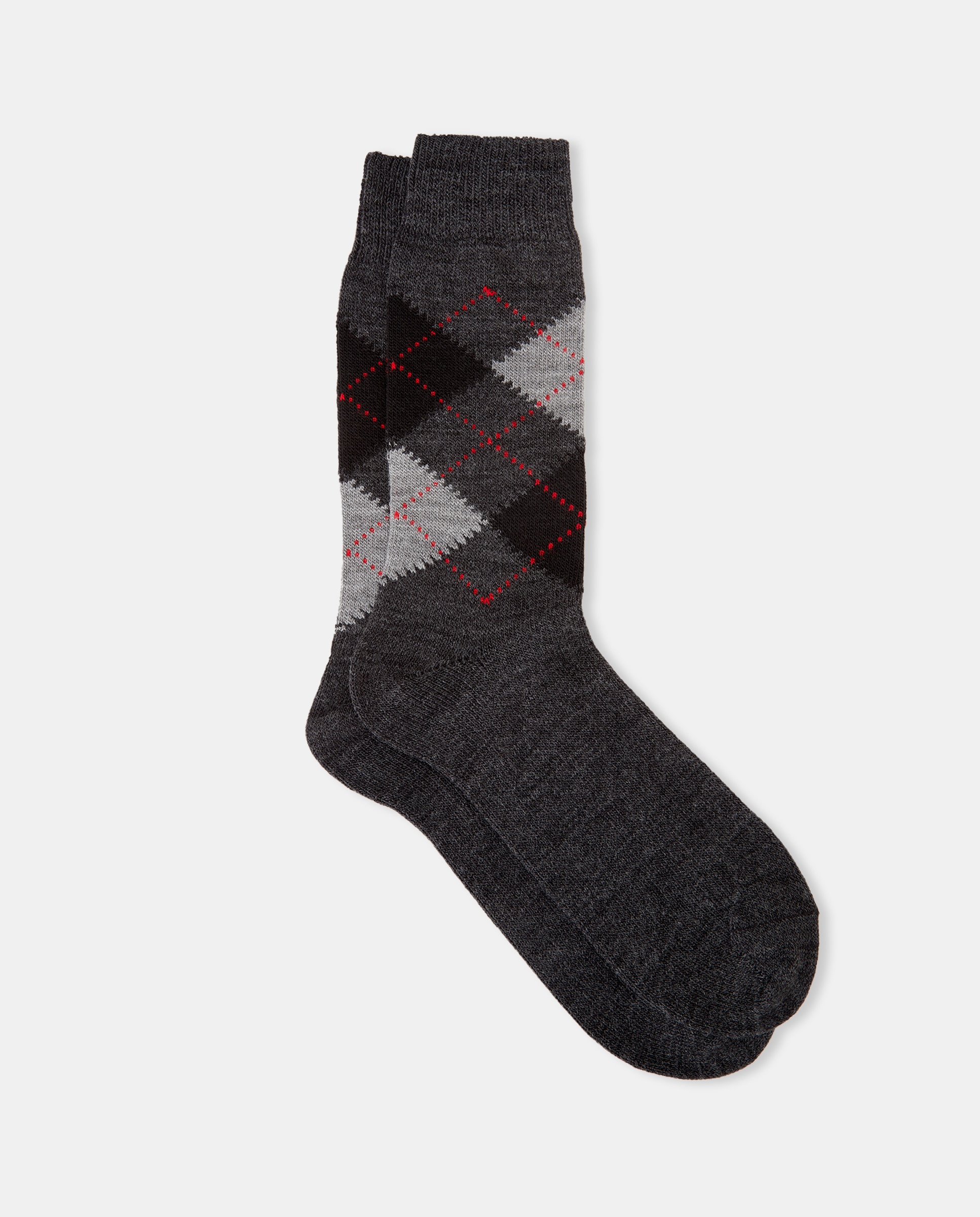 Meias curtas com intársia multicolor Cinzento-1