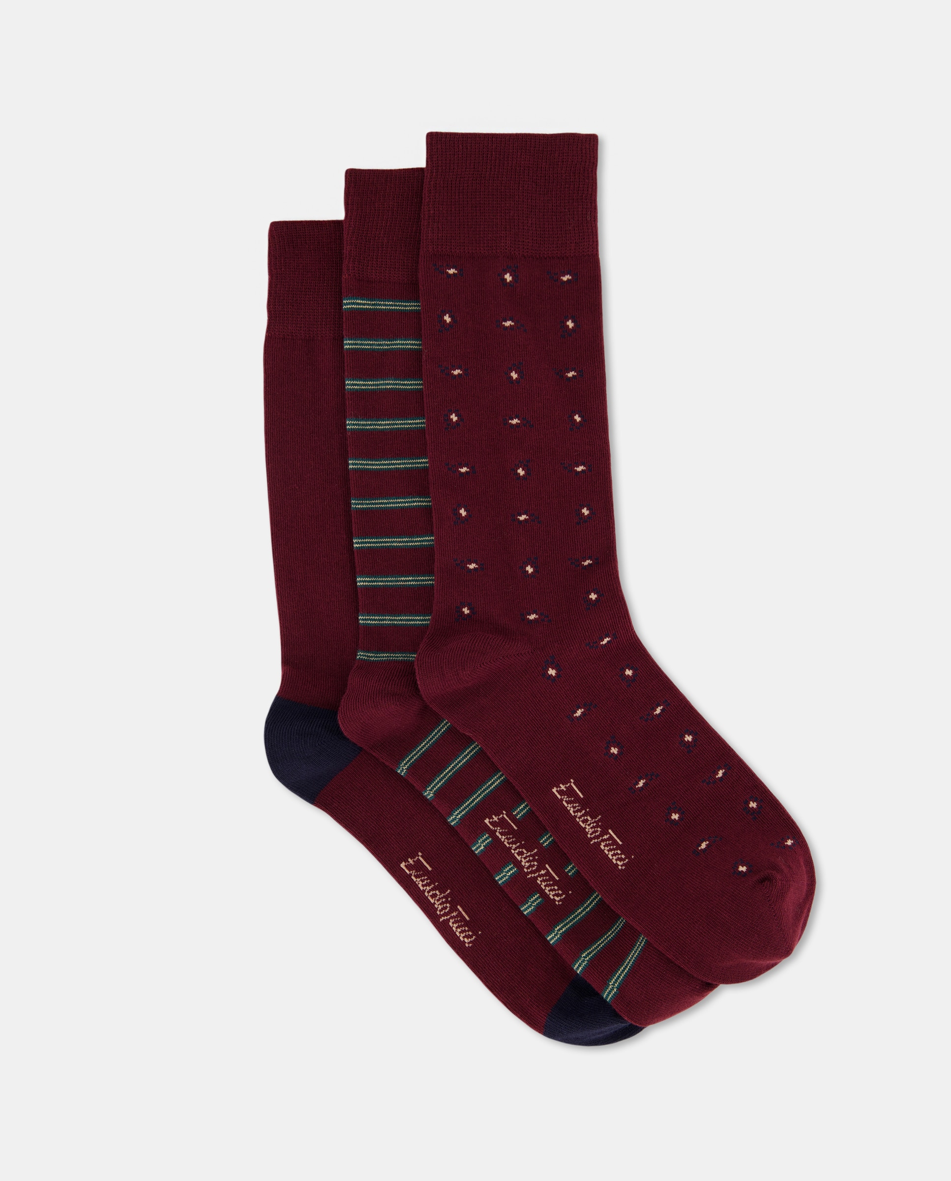 Caixa de Presente com 3 Pares de Meias Curtas Grená-2