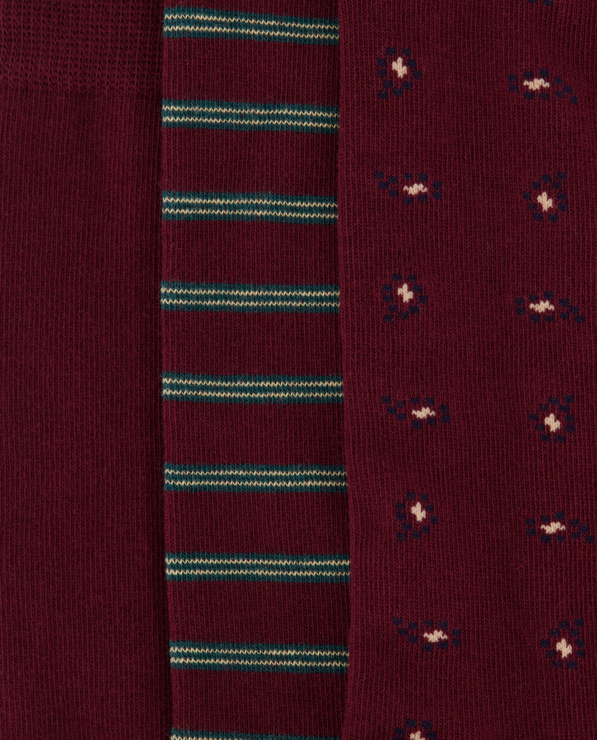 Caixa de Presente com 3 Pares de Meias Curtas Grená-3