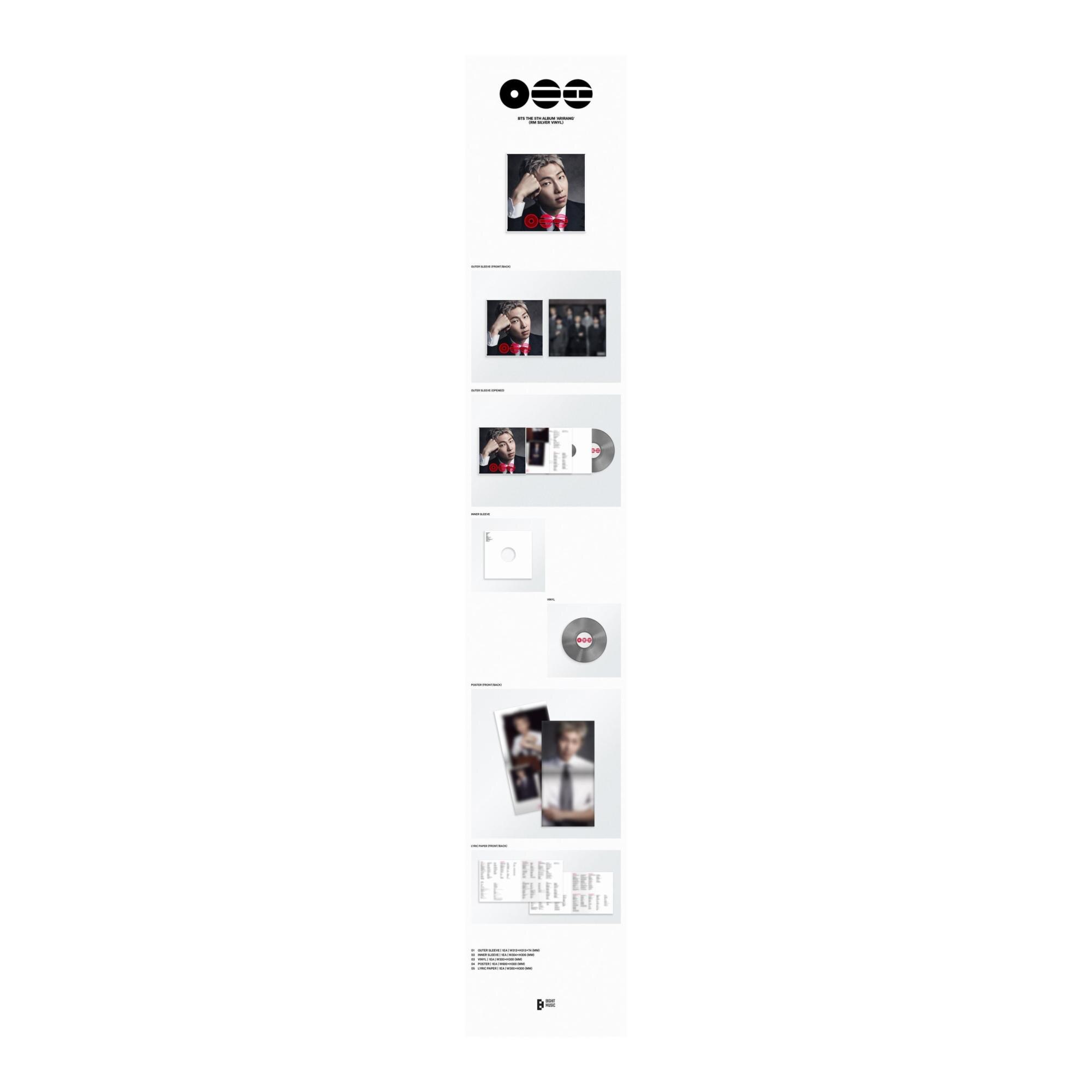 BTS The 5th Album 'ARIRANG' (RM Silver) (Edición Color) (LP-Vinilo