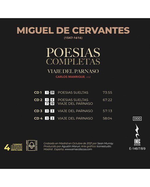 Poesías Completas. Viaje del Parnaso (Miguel de Cervantes) (4 CD) 2