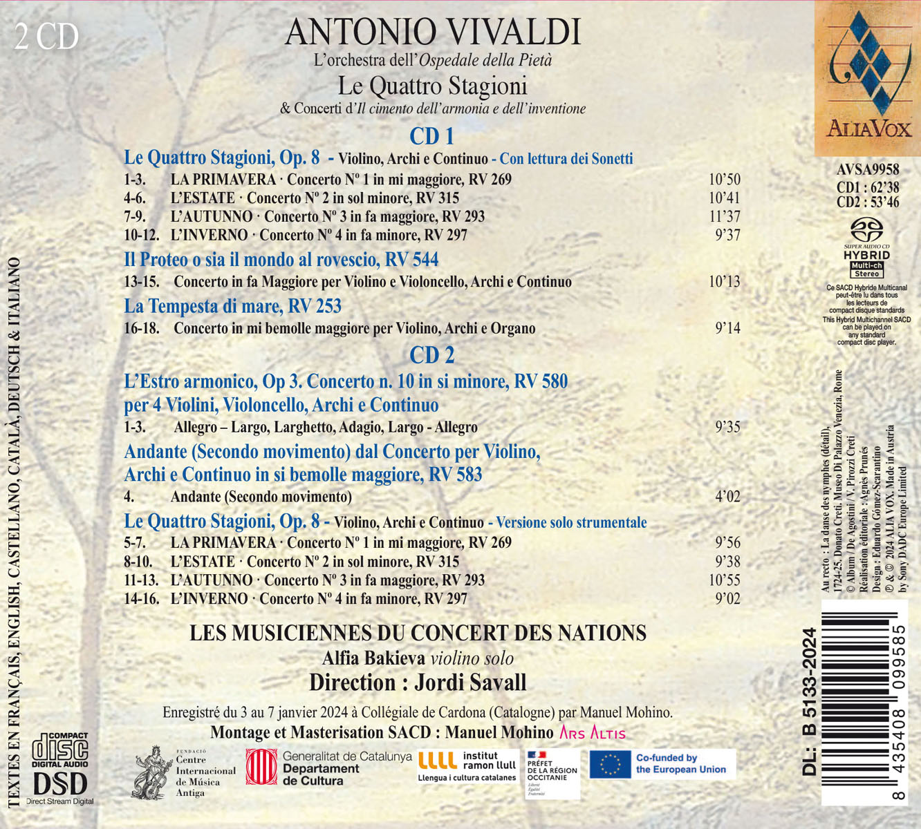 Antonio Vivaldi: Le Quattro Stagioni & Concerti d'Il cimento dell'armonia e dell'inventione (CD) 2
