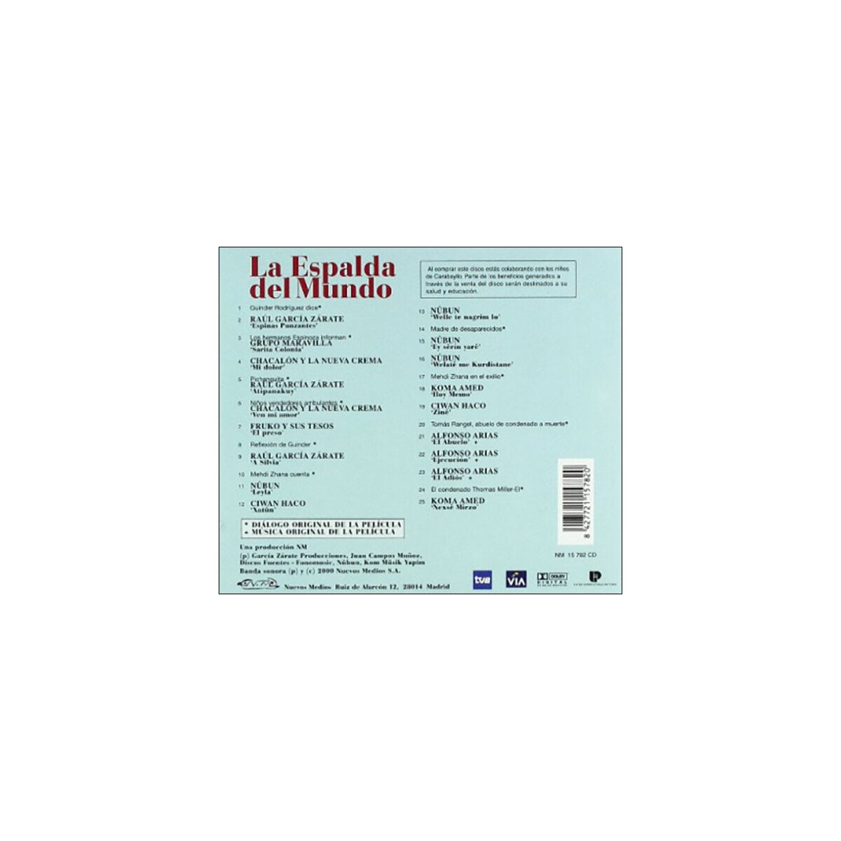 La espalda del mundo (B.S.O) (CD) 2