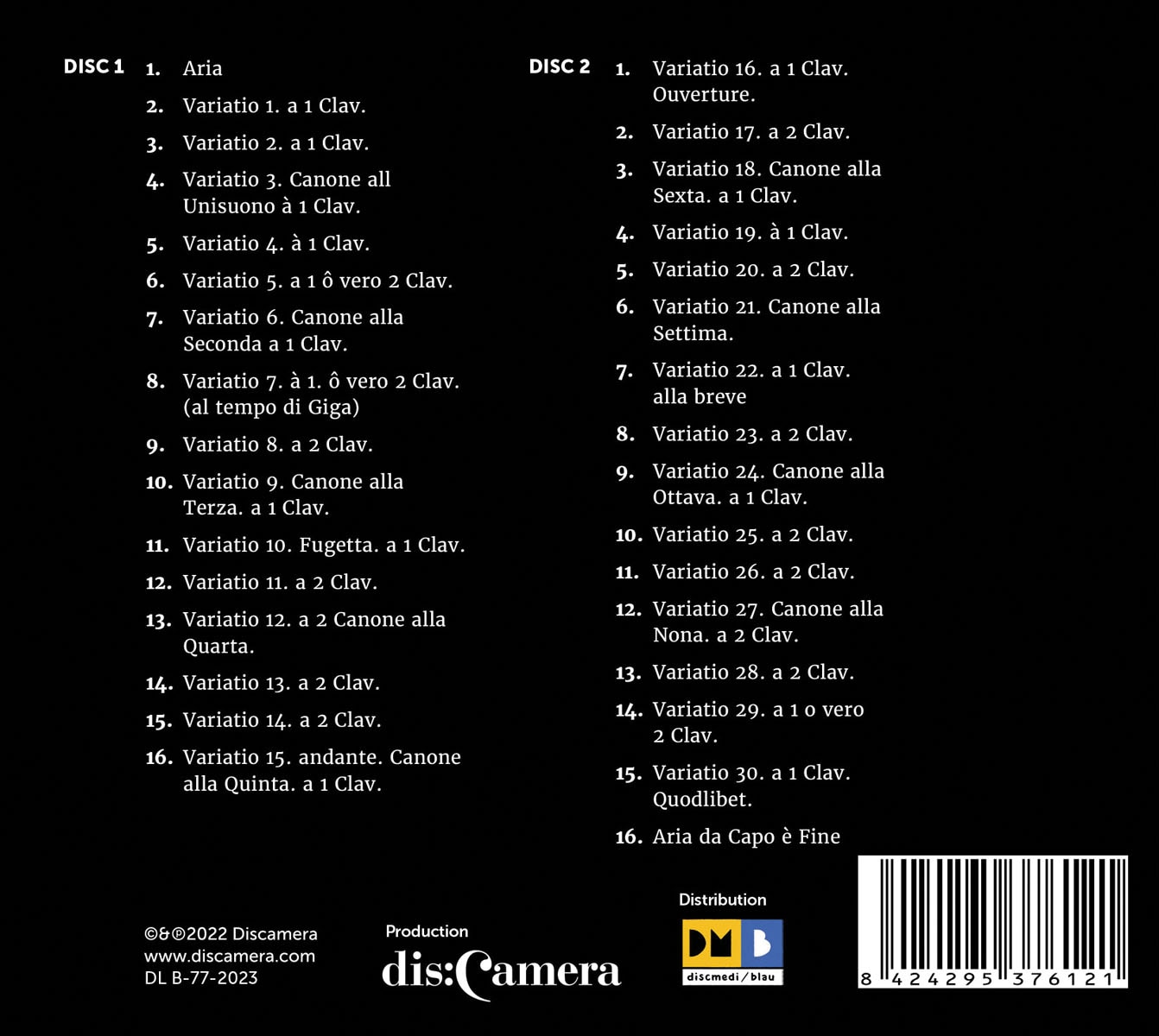 Goldberg variations Bach (CD) 2