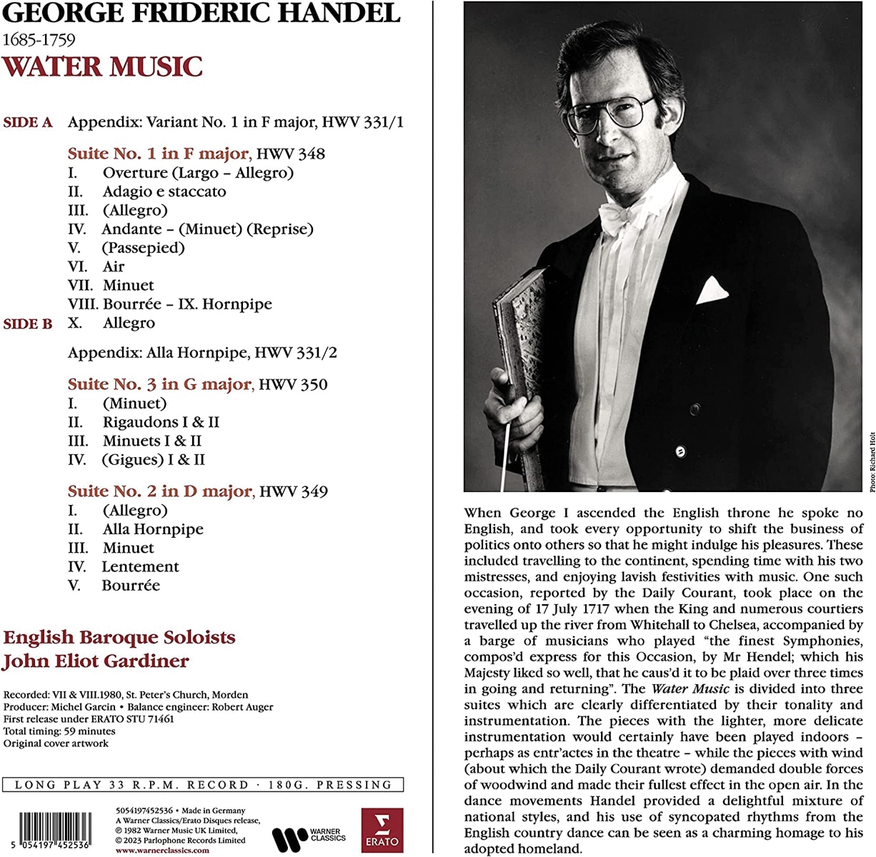 Handel: Water music (LP-Vinil) 2