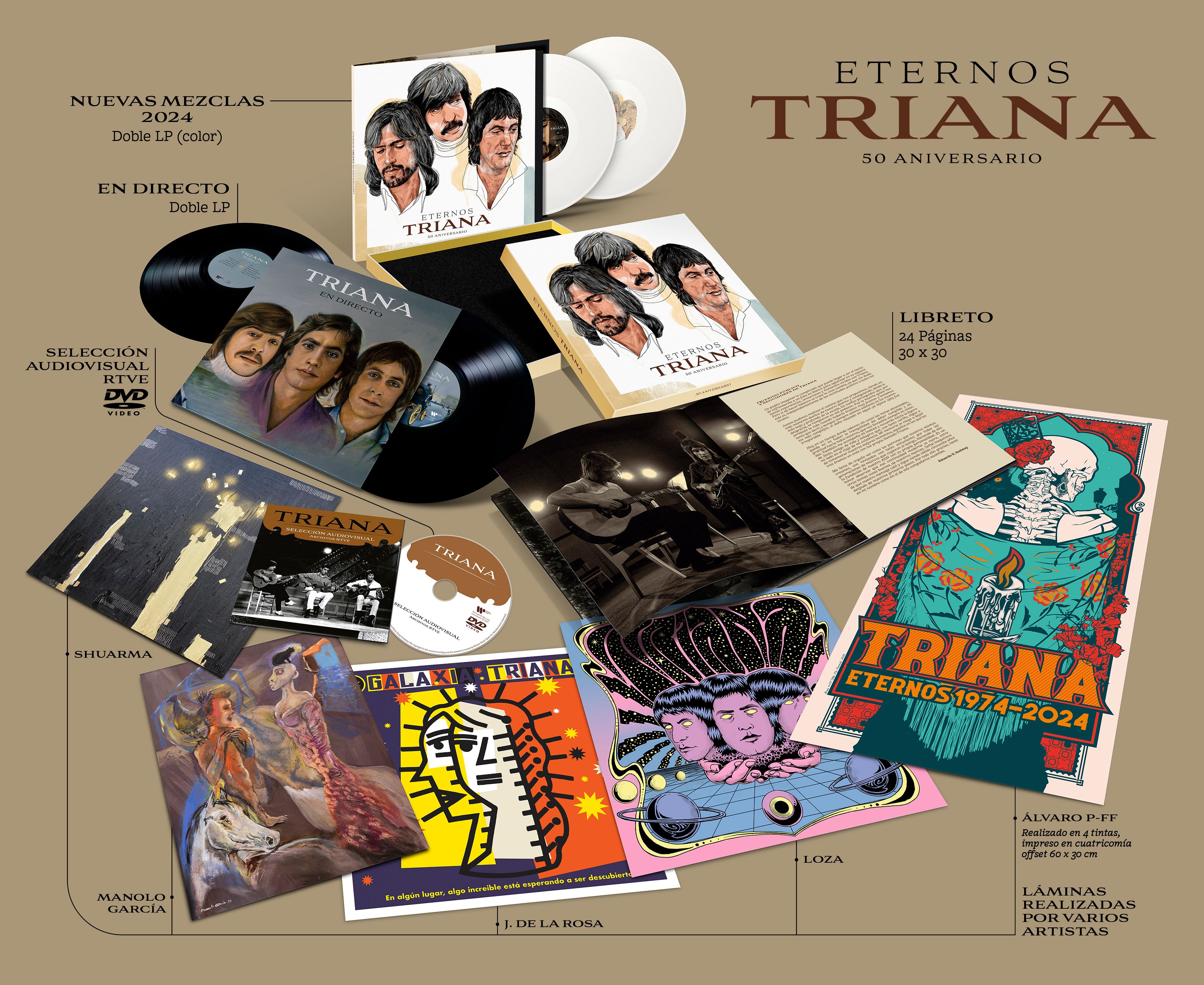 Eternos Triana  (BOX) (DVD +  4 LP-Vinilo + 4 Láminas + 1 Póster) Multicolor-2