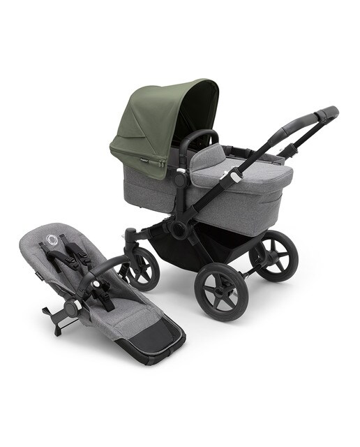 Imagem 0 de Carrinho de passeio Donkey 5 Mono Mix Match com capota preto/cinzento/verde bosque