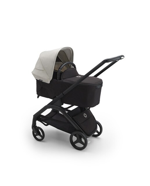 Carrinho de Bebé Duo Dragonfly - Base Preto/Preto Meia-noite com Capota Branco Névoa e Alcofa Preto Meia-noite 3