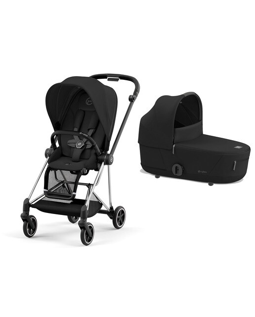Carro de bebé dúo Cybex MIOS con Chasis Chrome Black, Seat Pack y Capazo Lux en Sepia Black 1