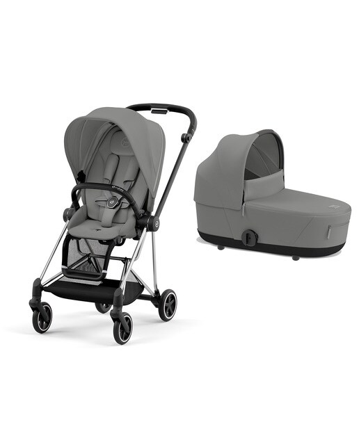 Imagen 0 de Carro de bebé dúo Cybex MIOS con Chasis Chrome Black, Seat Pack y Capazo Lux en Mirage Grey.