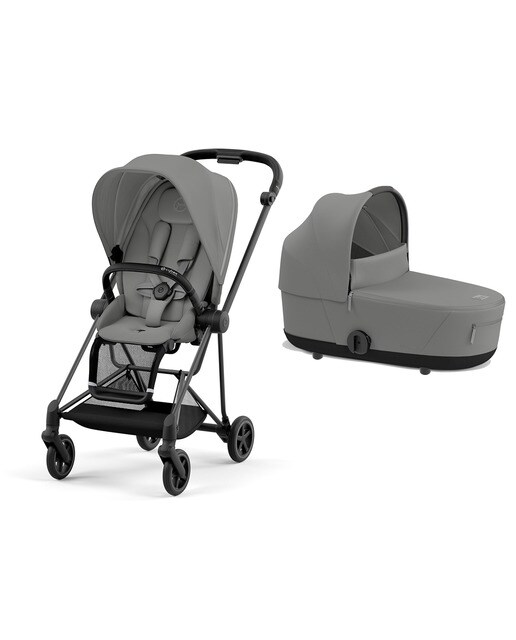 Imagen 0 de Carro de bebé dúo Cybex MIOS con Chasis Matt Black, Seat Pack y Capazo Lux en Mirage Grey.