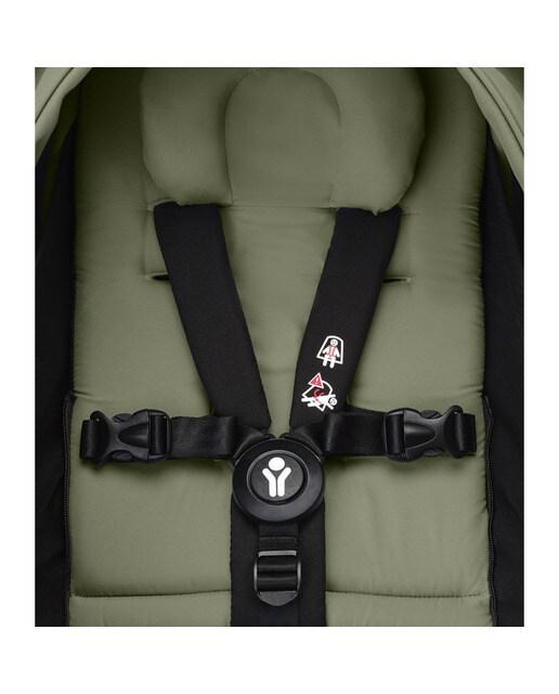Carrinho de bebé Stokke® YOYO³ com chassis branco e pack recém-nascido 0+ verde oliva 3