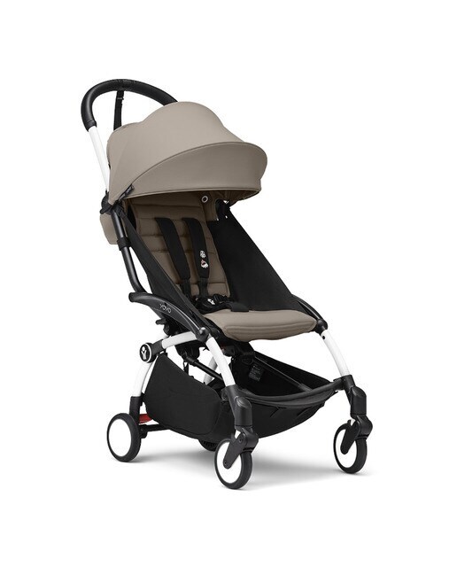 Silla de Paseo Stokke|| YOYO³ con Chasis Blanco y 6+ color pack Gris Pardo