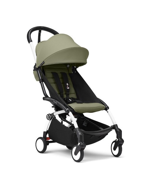 Imagem 0 de Carrinho de passeio Stokke® YOYO³ com chassis branco e pack de 6+ cores Verde azeitona