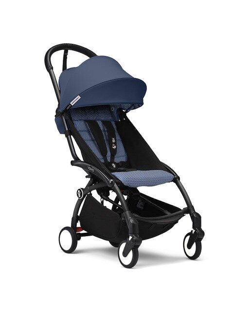 Stokke - Silla de Paseo Stokke® YOYO³ con Chasis Negro y 6+ color pack Air France Blue.