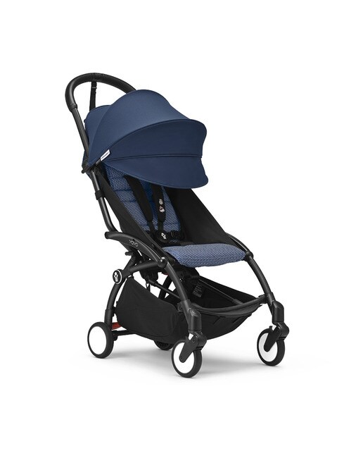 Carrinho de passeio Stokke® YOYO³ com chassis preto e pack de 6+ cores Air France Blue 2
