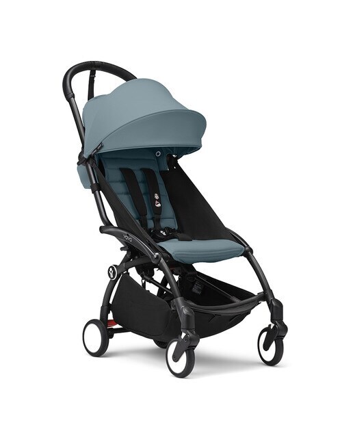 Silla de Paseo Stokke|| YOYO³ con Chasis Negro y 6+ color pack Aqua