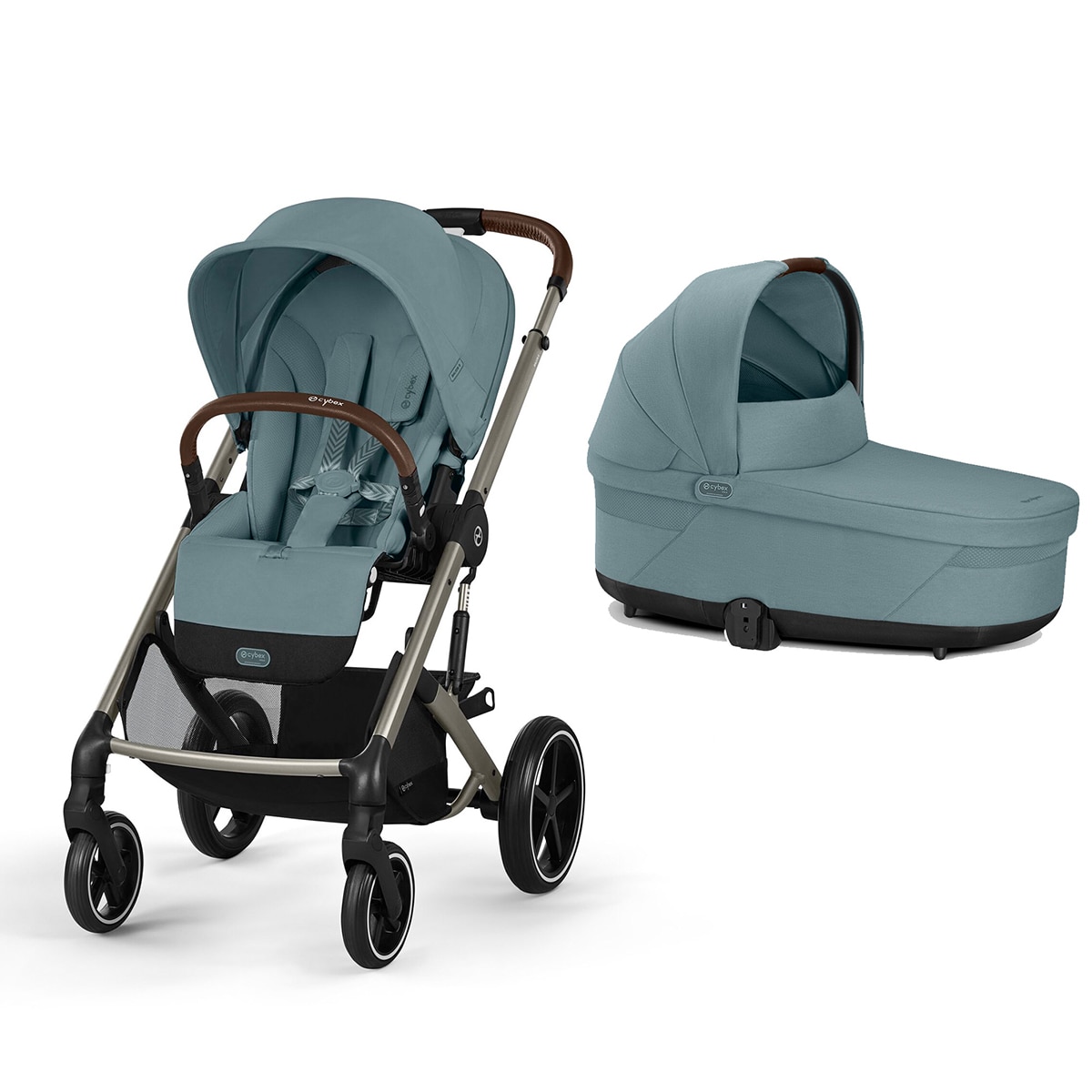 Carro de bebé dúo Cybex Balios S Lux con unidad de asiento y Capazo S Lux Azul-1