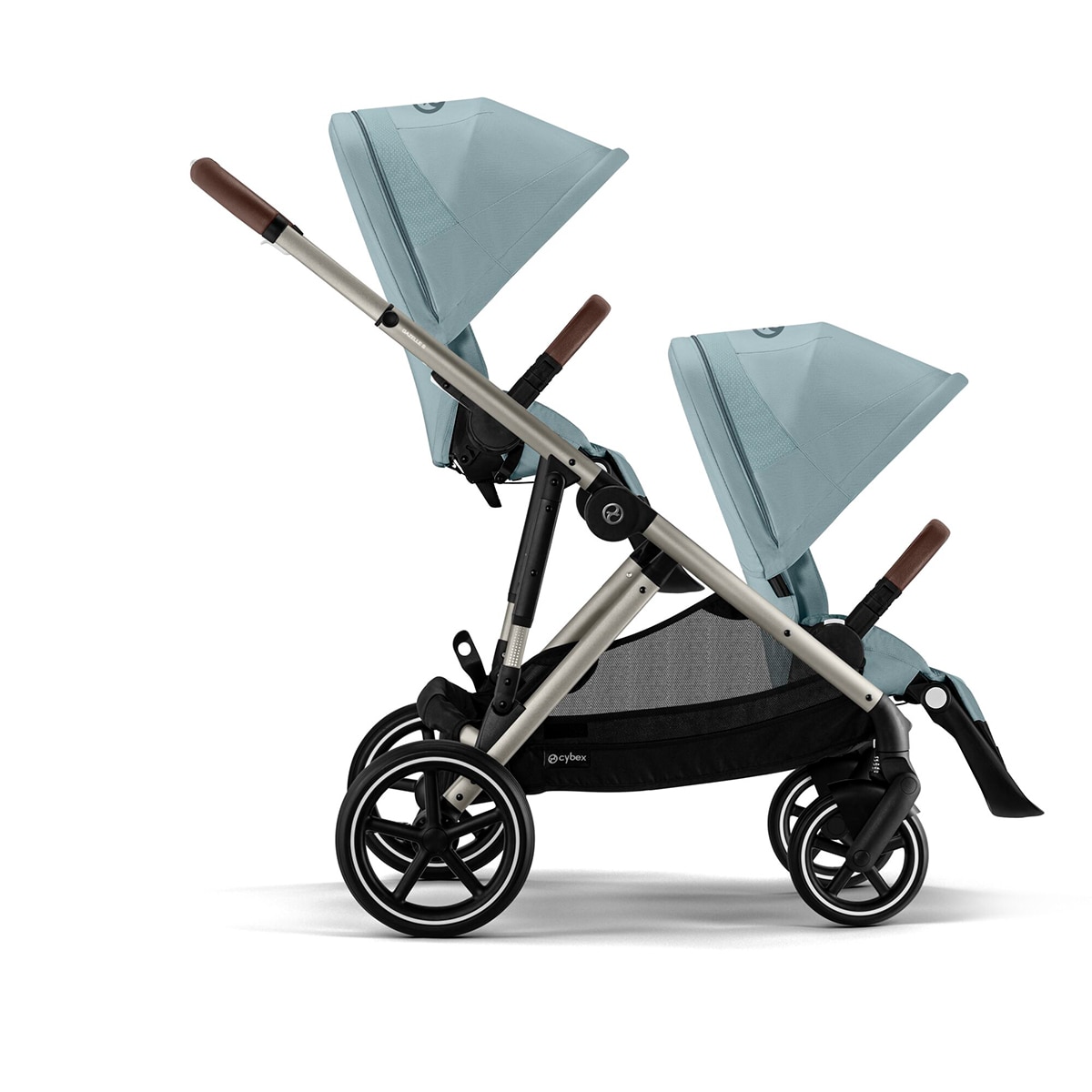 Carro de bebé gemelar Gazelle S con segunda unidad de asiento en Stormy Blue. 2