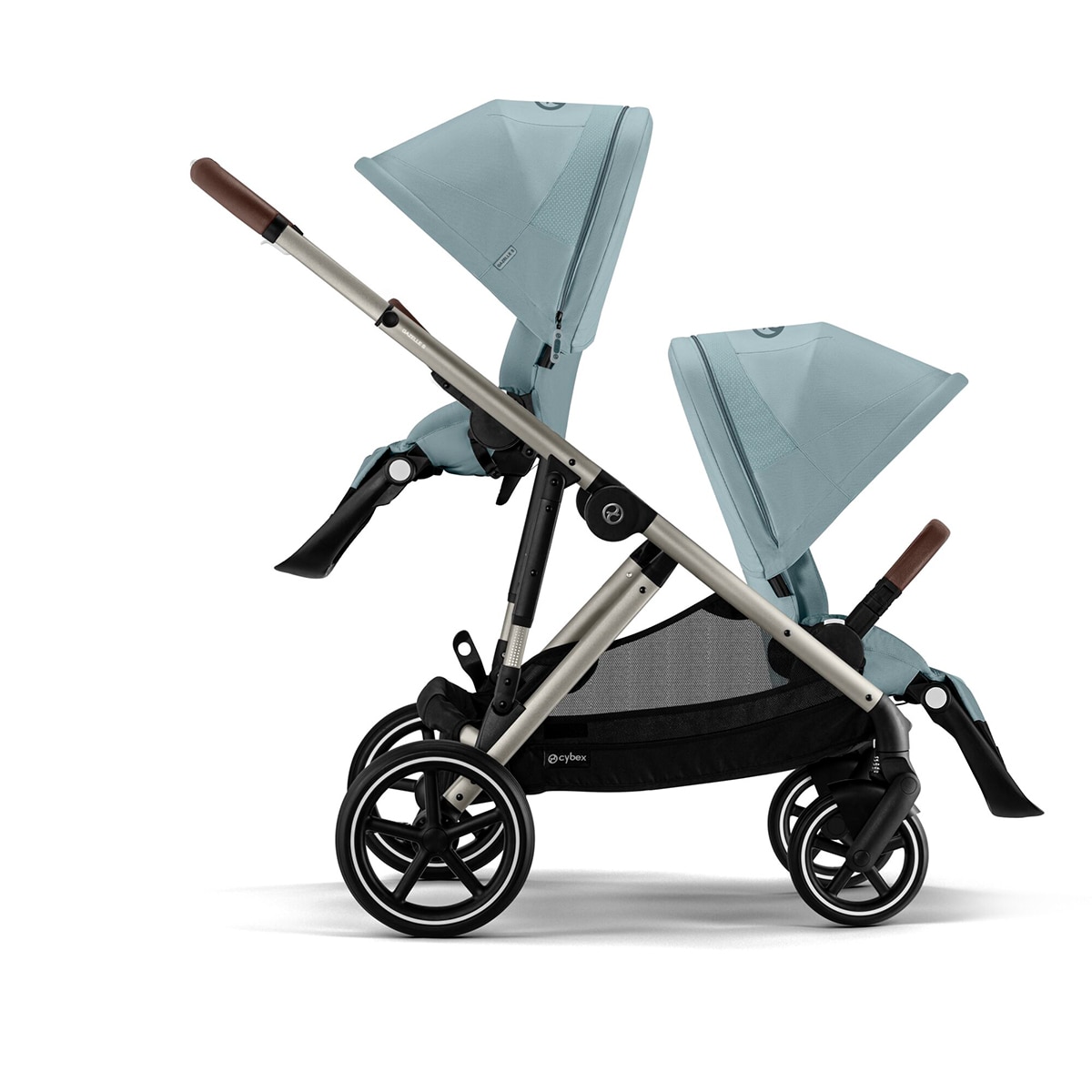 Carro de bebé gemelar Gazelle S con segunda unidad de asiento en Stormy Blue. 3