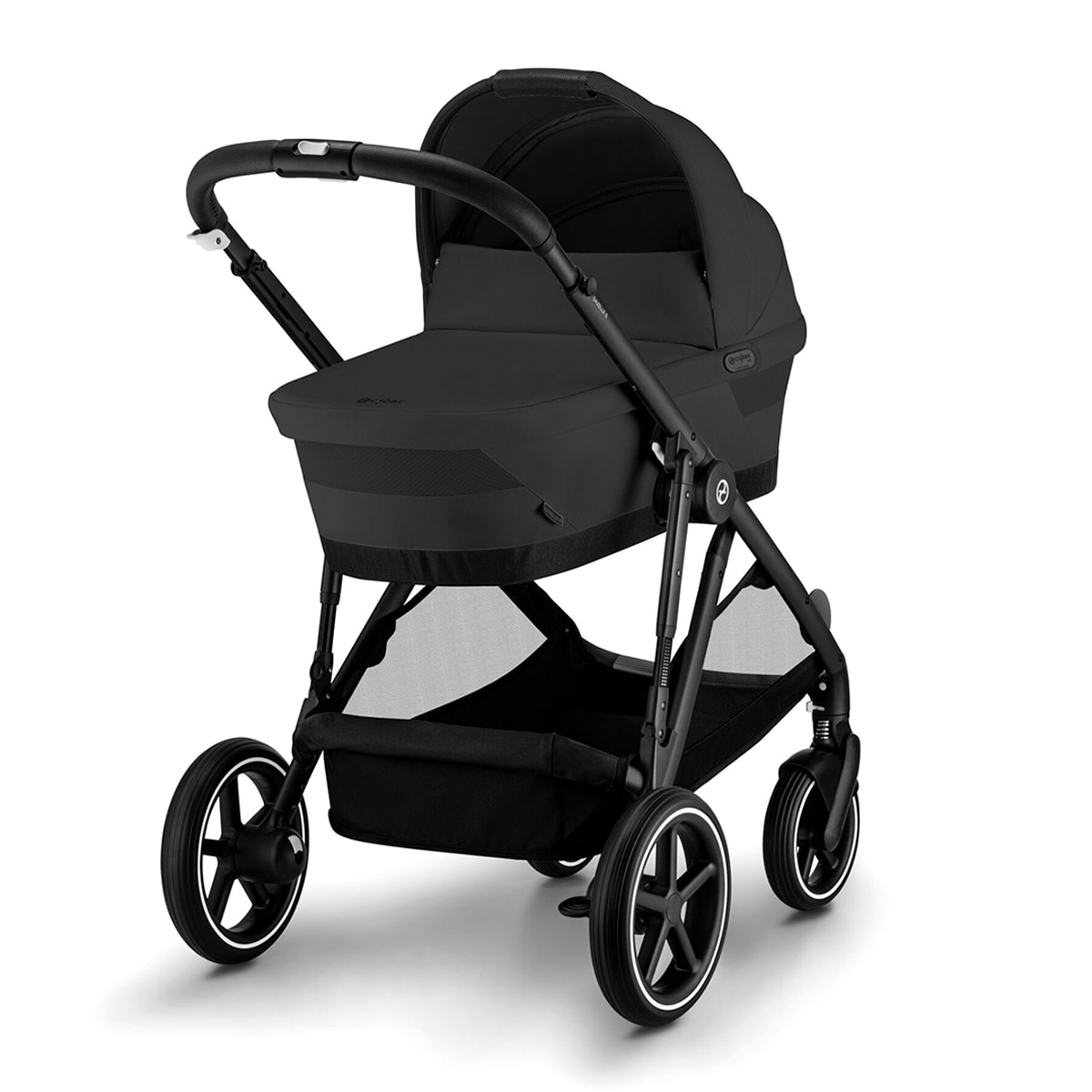 Carro de bebé gemelar Gazelle S con capazo en Moon Black. Negro-1