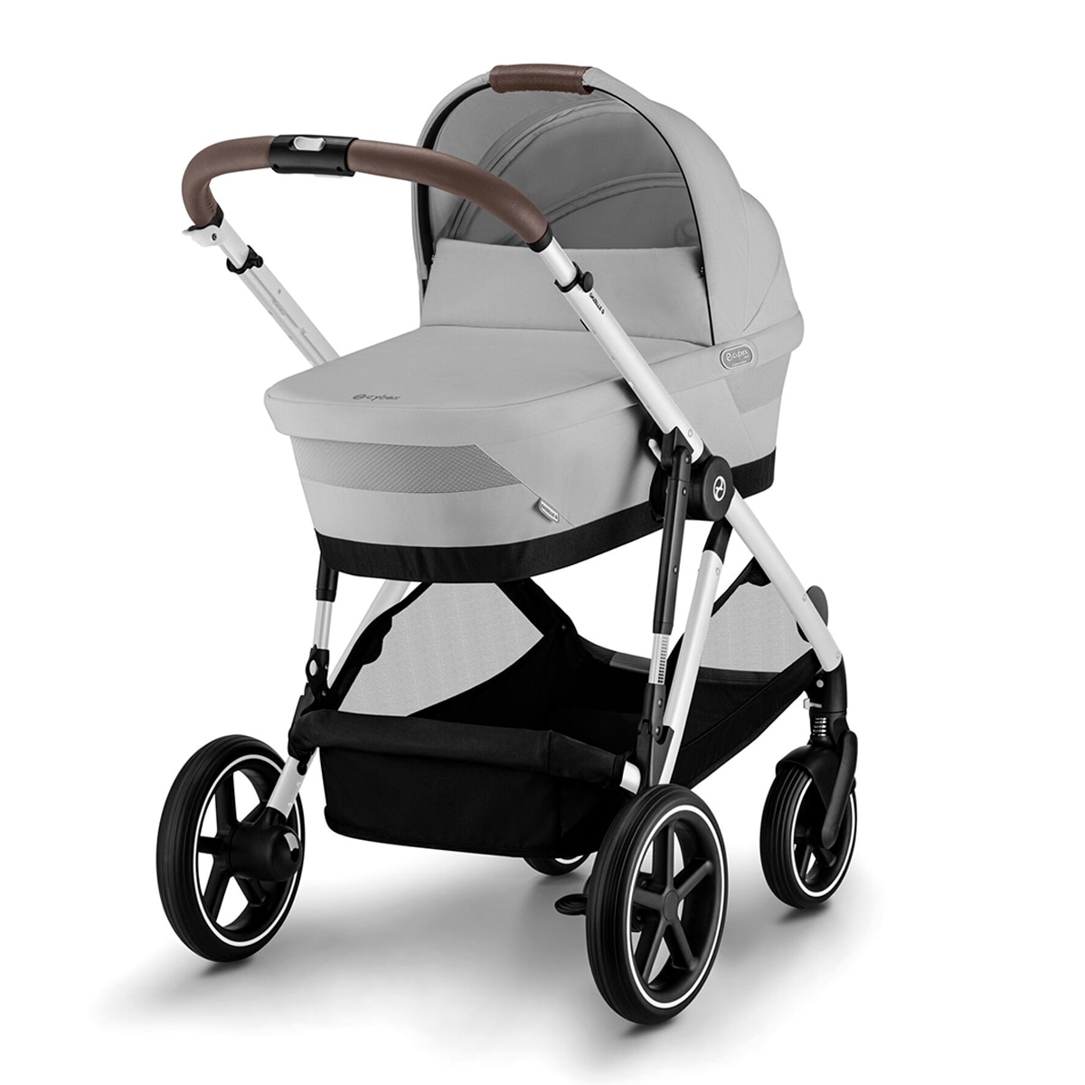 Carro de bebé gemelar Gazelle S con capazo en Stone Grey. Gris-1