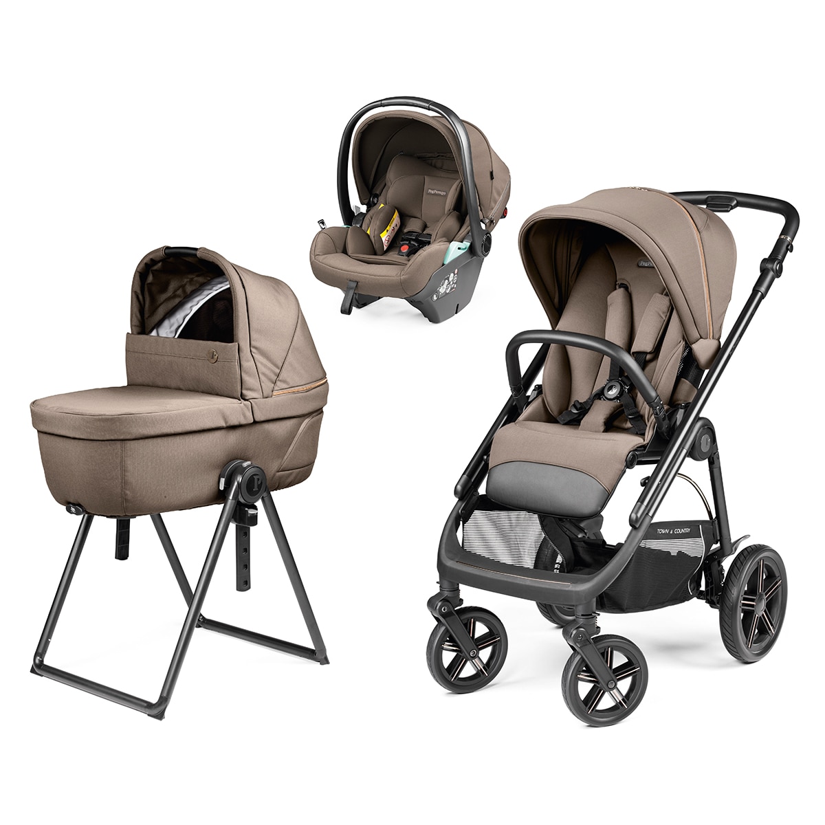 Carrito bebé 3 piezas Peg-Perégo Veloce TC (Town&Country) Pine Bark Lounge 1