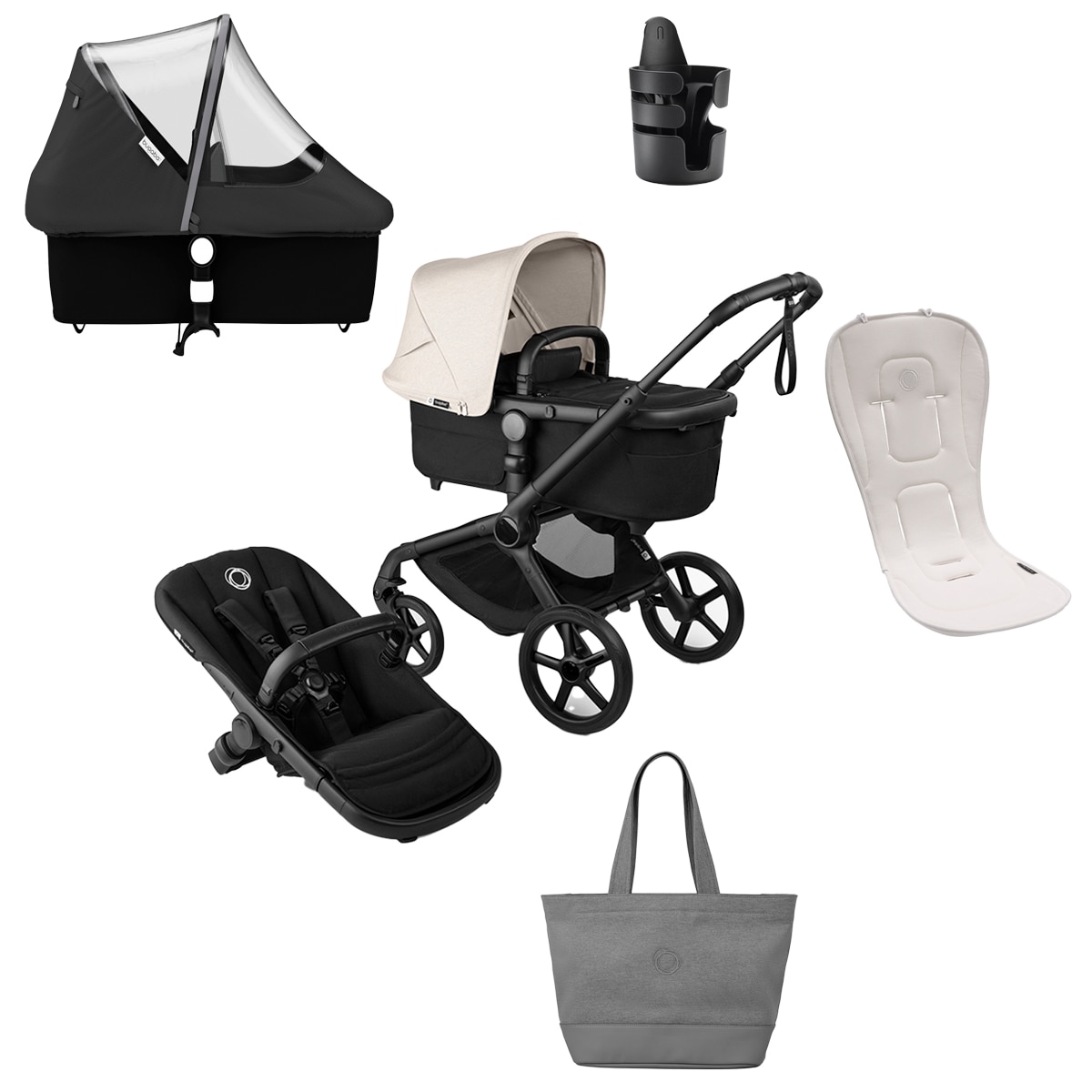 Imagem 0 de Pack indispensável - verão branco com colchão Bugaboo Fox 5 Renew branco
