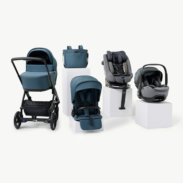 Imagen 0 de Pack Jané carrito Keep con 2 sillas de coche y accesorios azul y gris