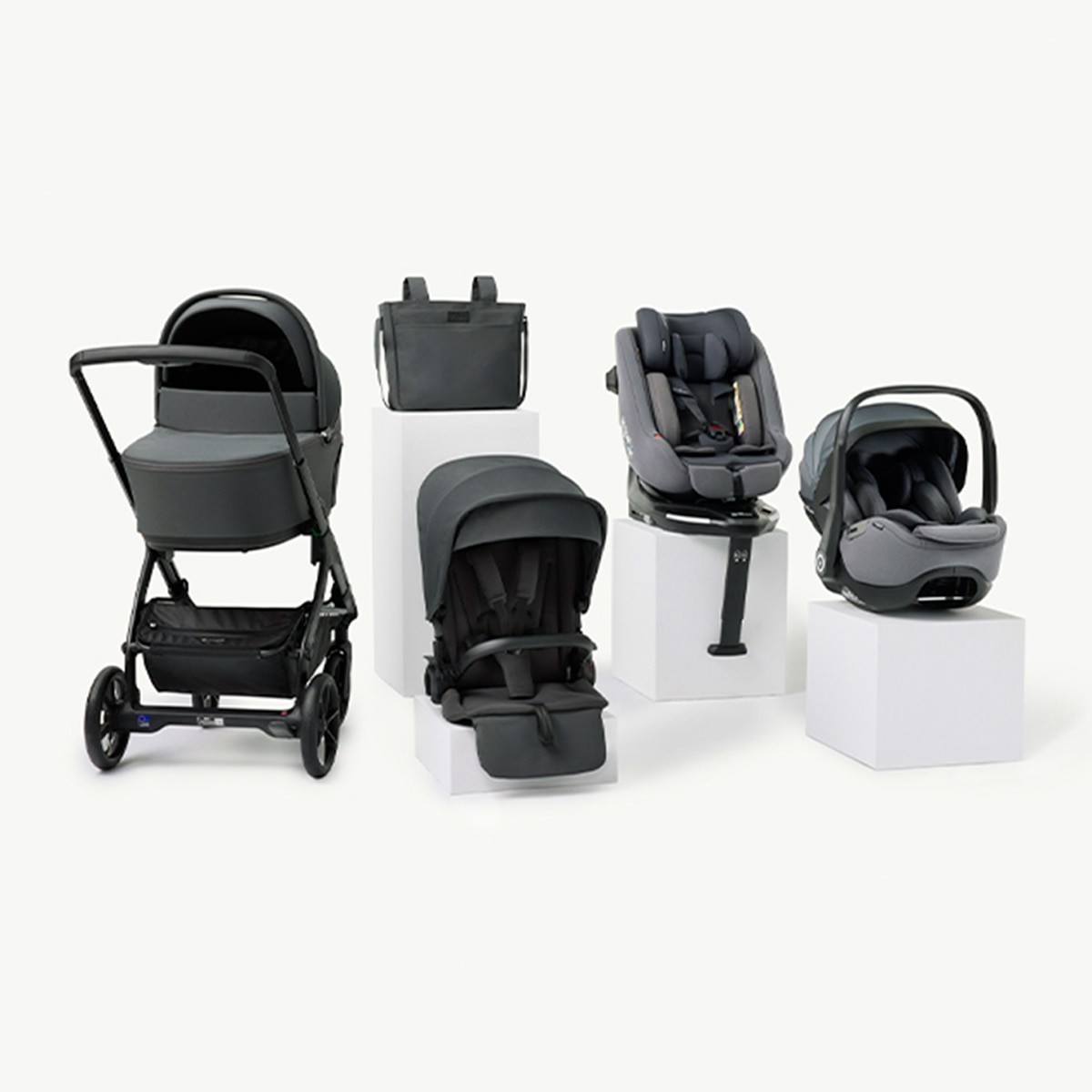 Jané - Pack Jané carrito Keep con 2 sillas de coche y accesorios gris.