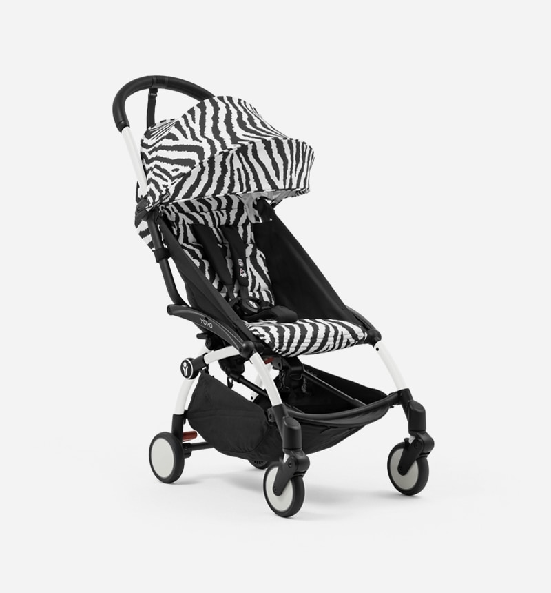 Imagem 0 de Carrinho de passeio YOYO Wild Collection Zebra com chassis branco