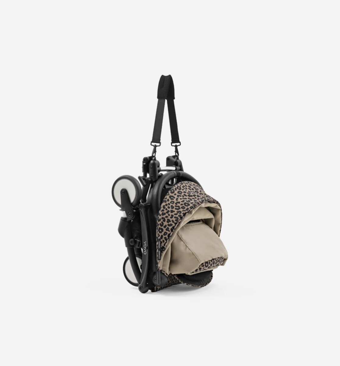 Carrinho de passeio YOYO Wild Collection Leopardo com chassis preto Preto-2