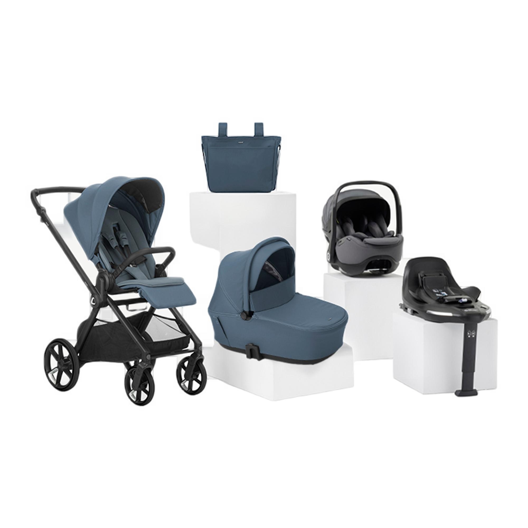 Imagem 0 de Pack Jané Carrinho de Passeio Muum com Cadeira Auto e Acessórios azul e preto