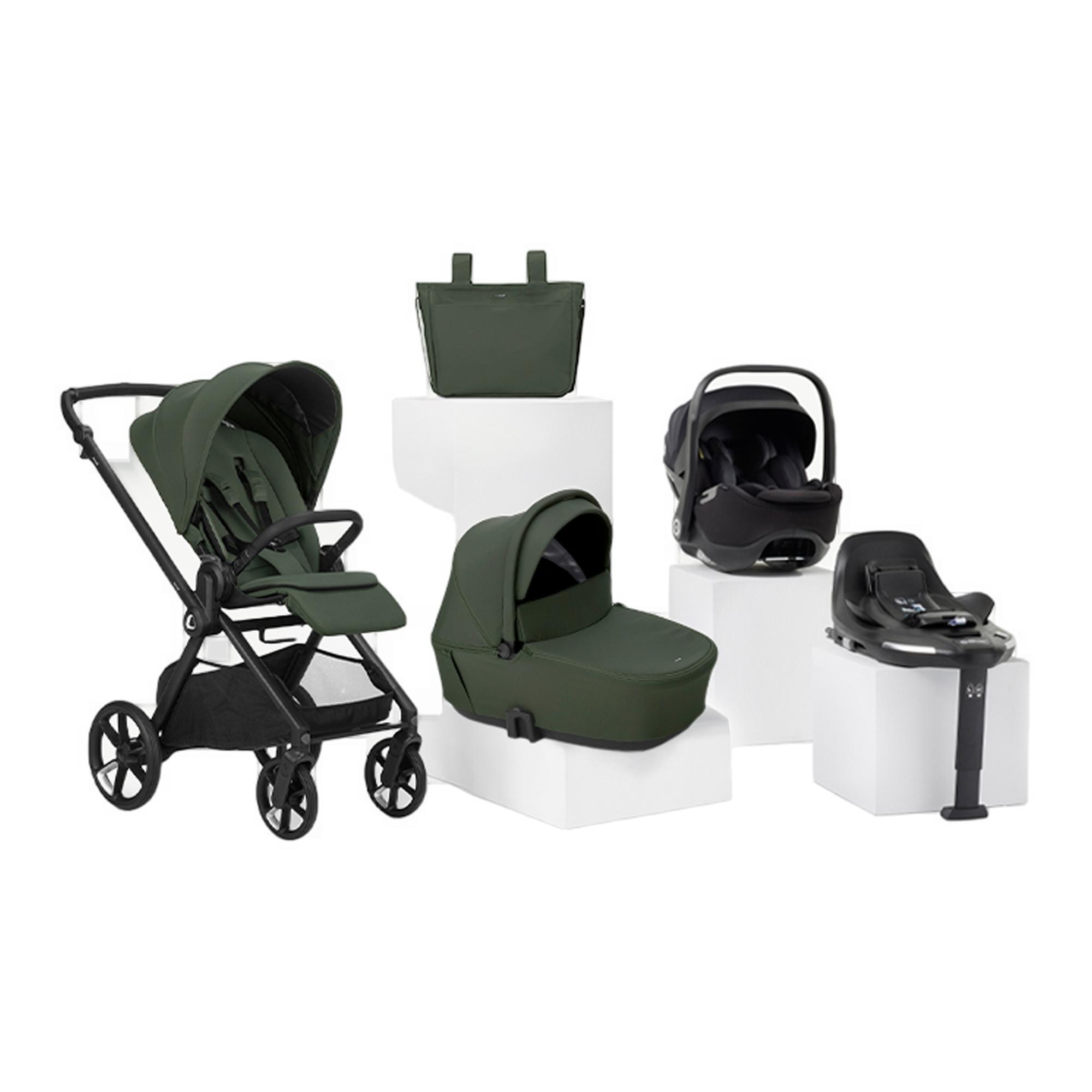 Imagem 0 de Pack Jané Carrinho de Passeio Muum com Cadeira Auto e Acessórios verde e preto