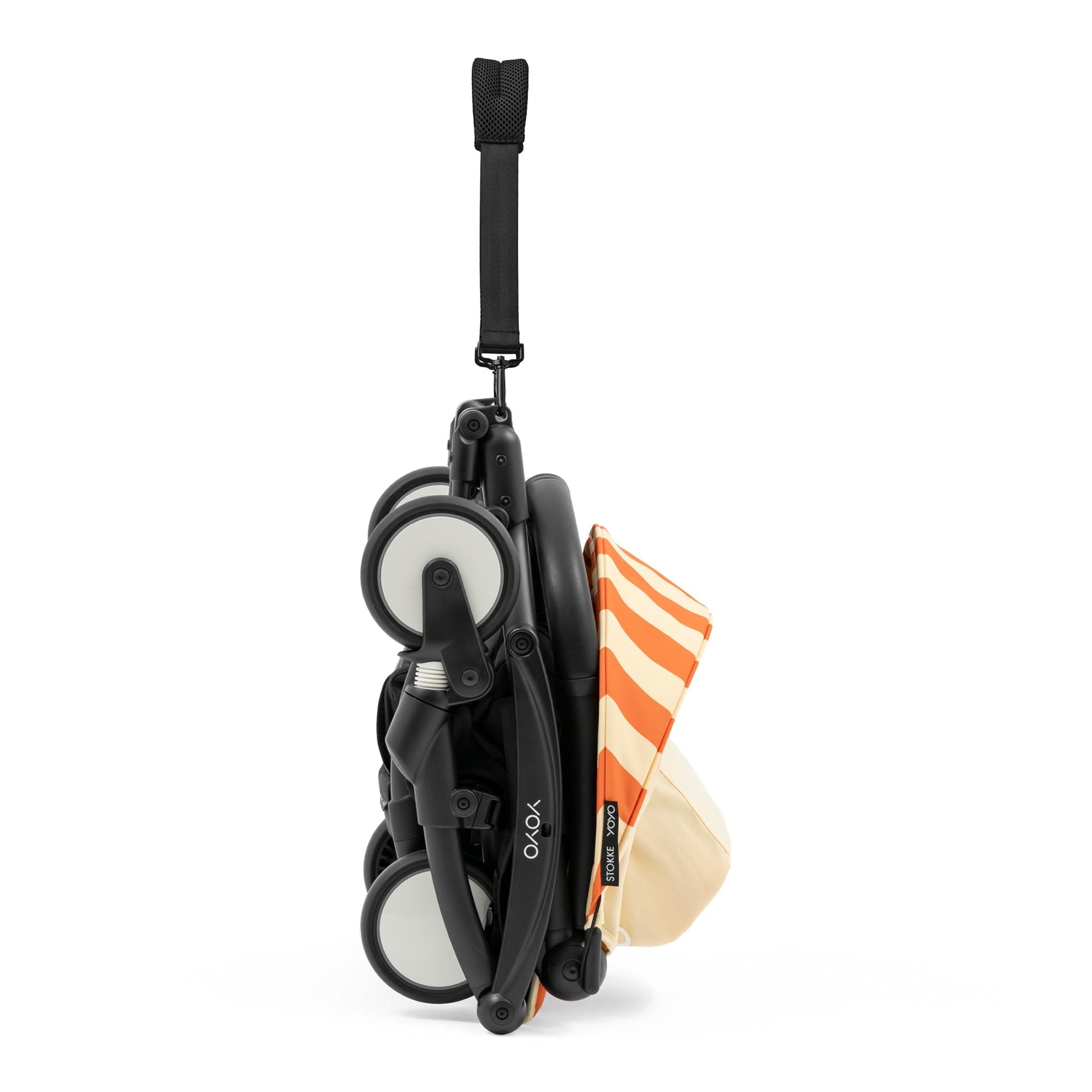 Carrinho de Passeio Stokke® YOYO³ com Chassis Preto e 6+ color pack Coleção Riviera Laranja 7