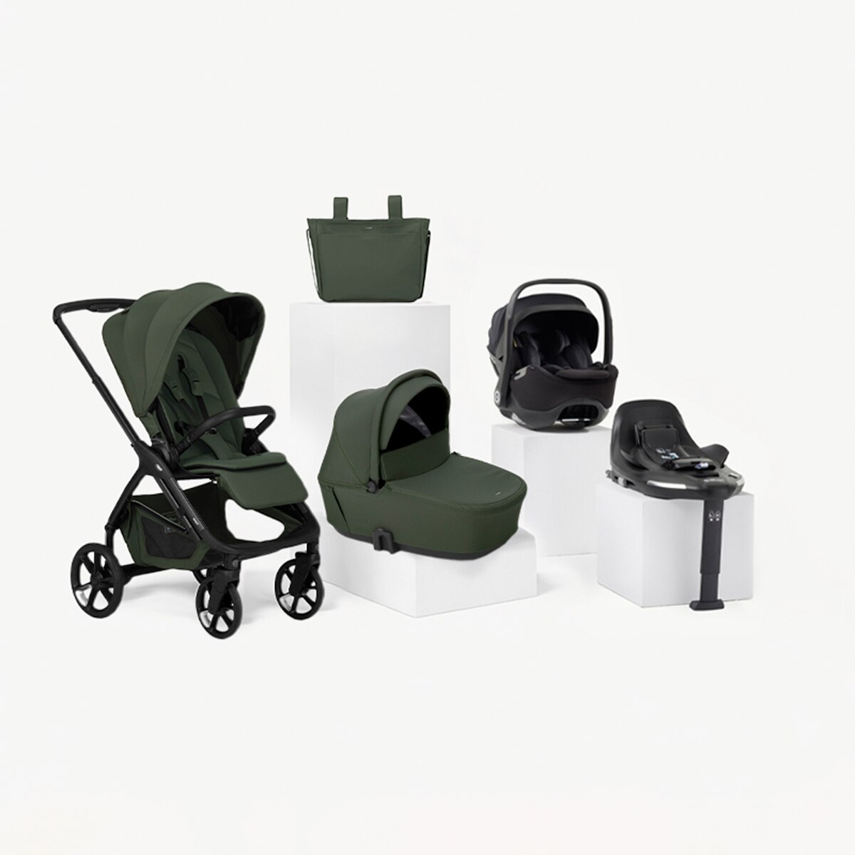 Imagen 0 de Trío Jané Keep 2 verde + capazo Sleep + portabebé Kombibaby negro + Kombibase