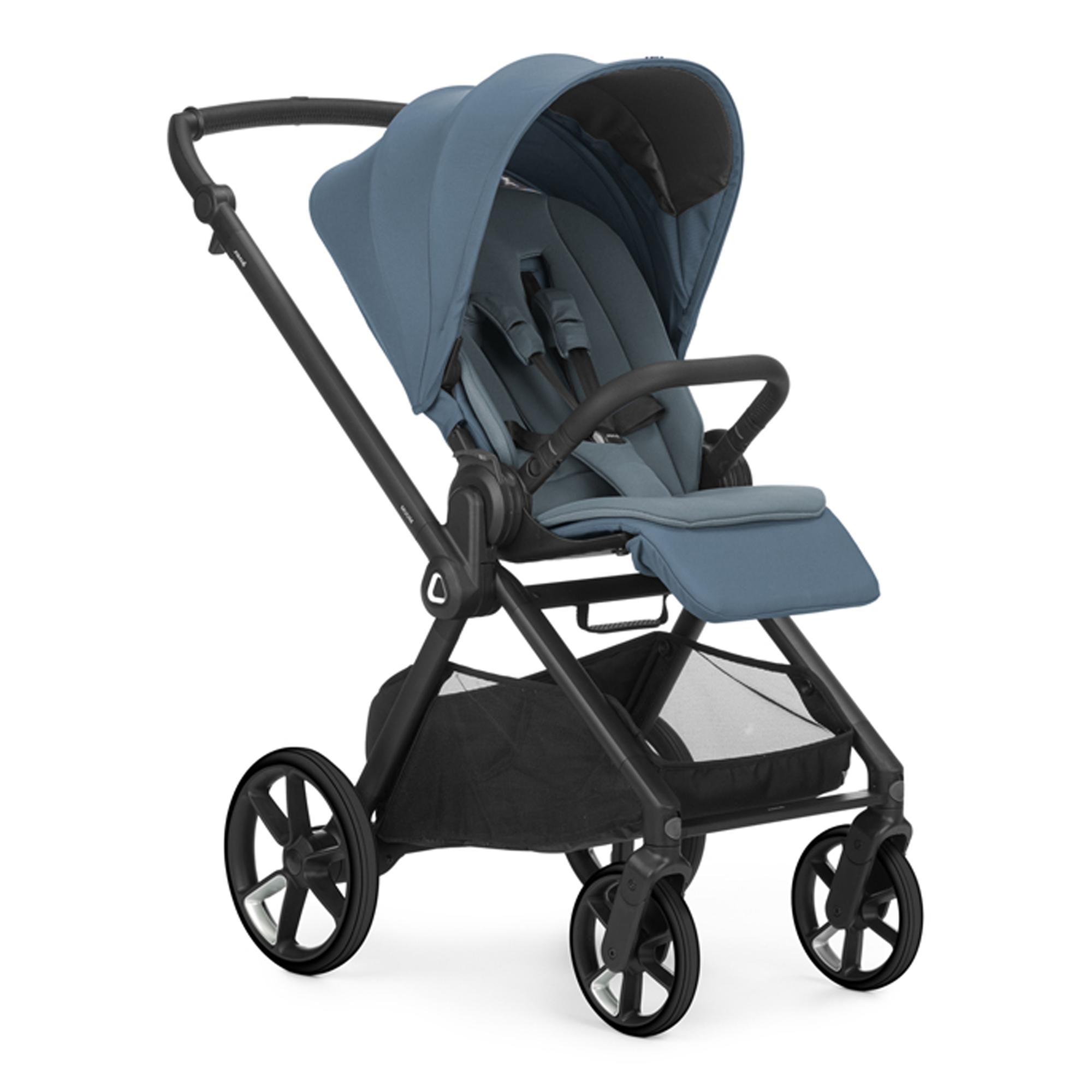 Carrinho de Passeio Trio Jané Muum 5 azul + Alcofa Sleep + Cadeira Auto Kombibaby cinzento + Kombibase 3