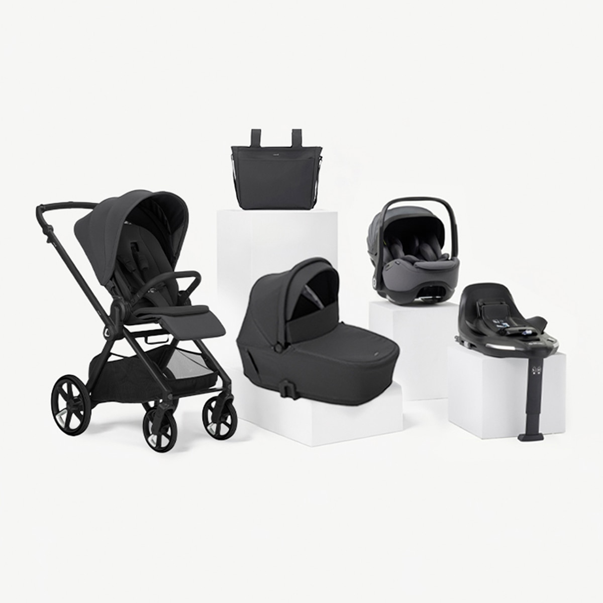 Imagen 0 de Trío Jané Muum 5 gris + capazo Sleep + portabebé Kombibaby gris + Kombibase