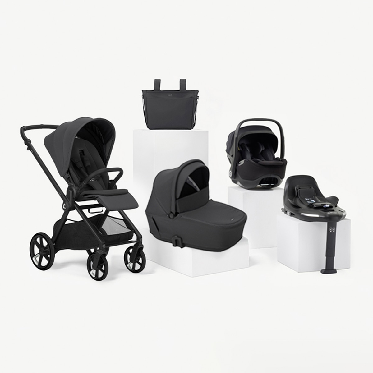 Imagen 0 de Trío Jané Muum 5 gris + capazo Sleep + portabebé Kombibaby negro + Kombibase