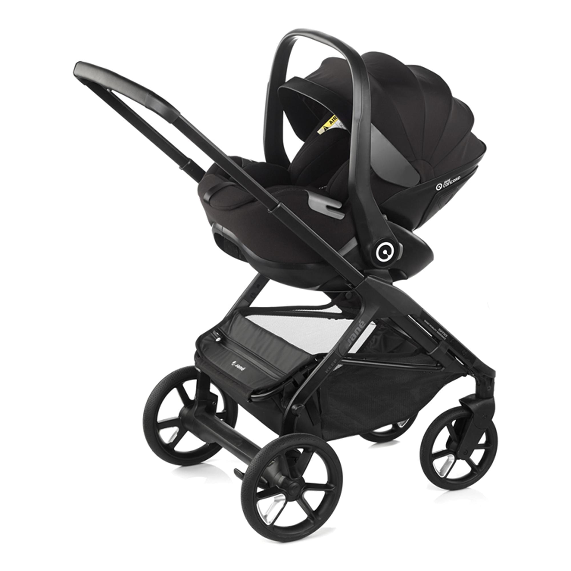 Carrinho de Passeio Jané Muum 5 cinzento + Alcofa Sleep + Cadeira Auto Kombibaby preto + Kombibase + Kombikid preto 3