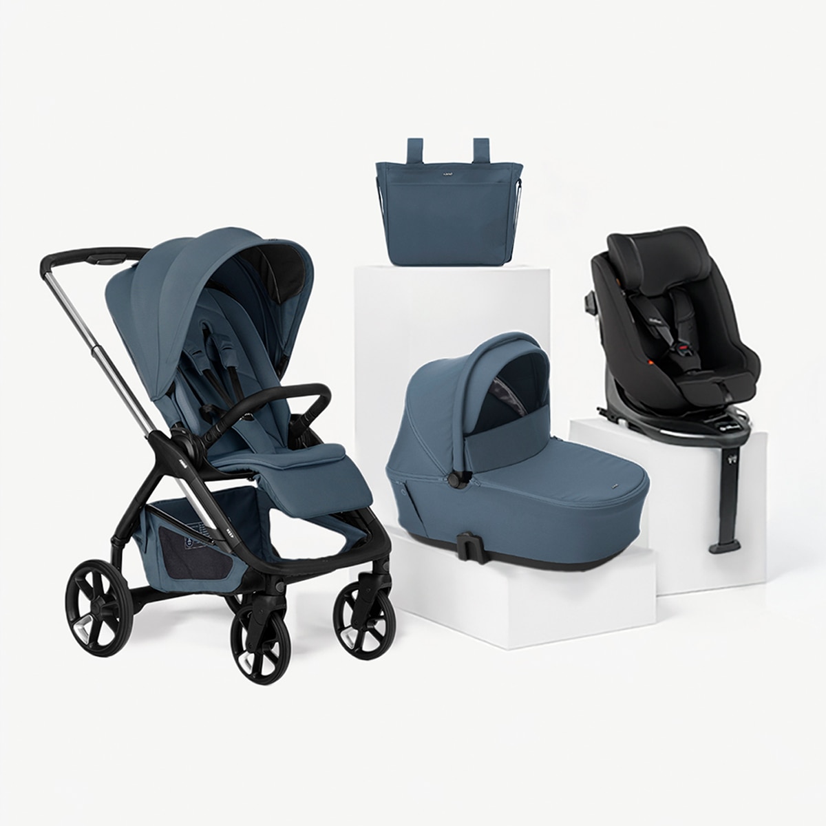 Trío Jané Keep 2 azul + capazo Sleep + silla auto Kombifix gris 1