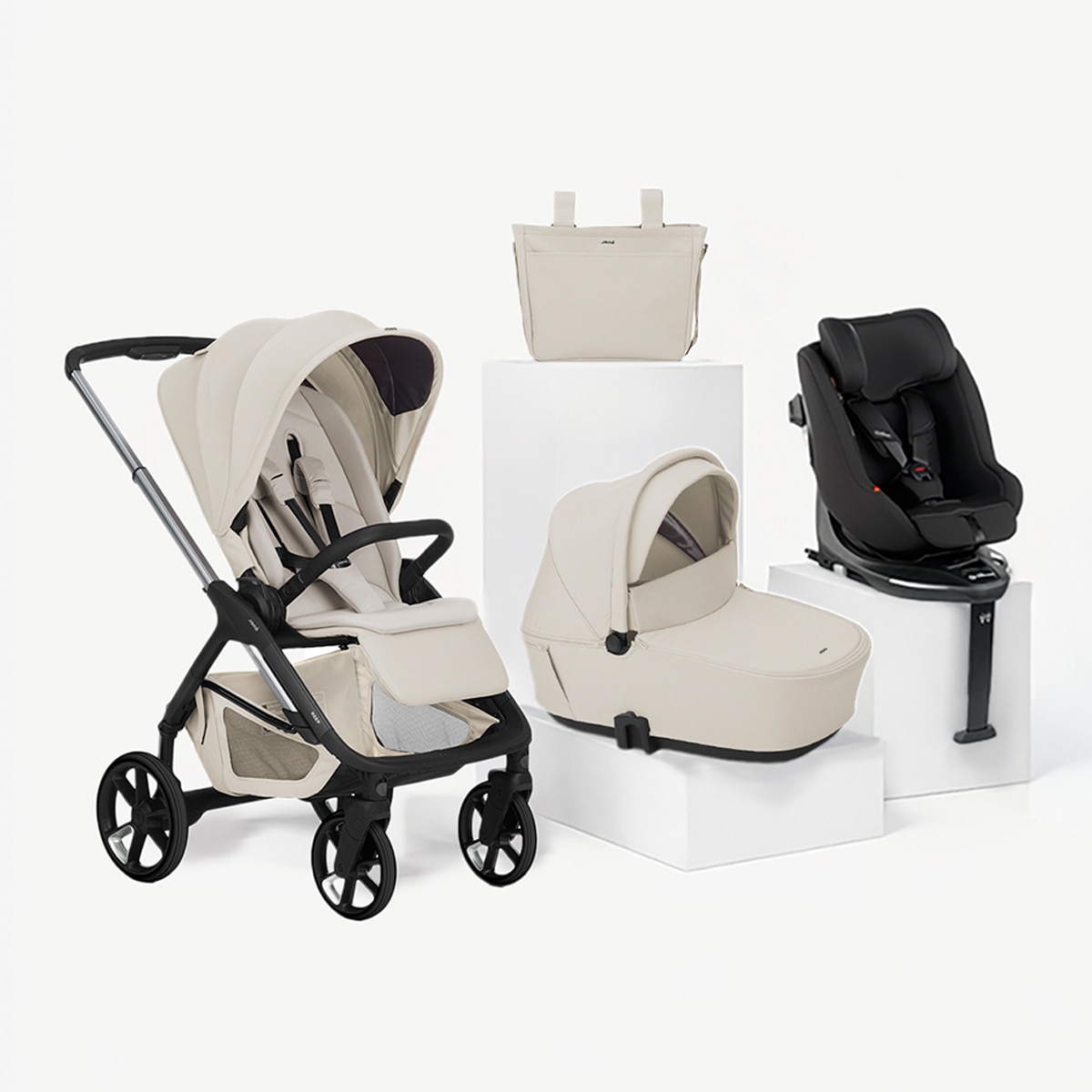 Trío Jané keep 2 beige + capazo Sleep + silla auto Kombifix gris 1