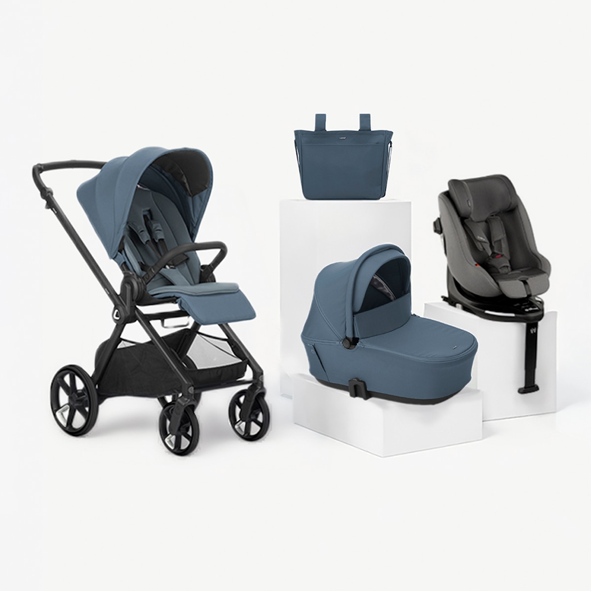 Trío Jané Muum 5 azul + capazo Sleep + silla auto Kombifix gris 1