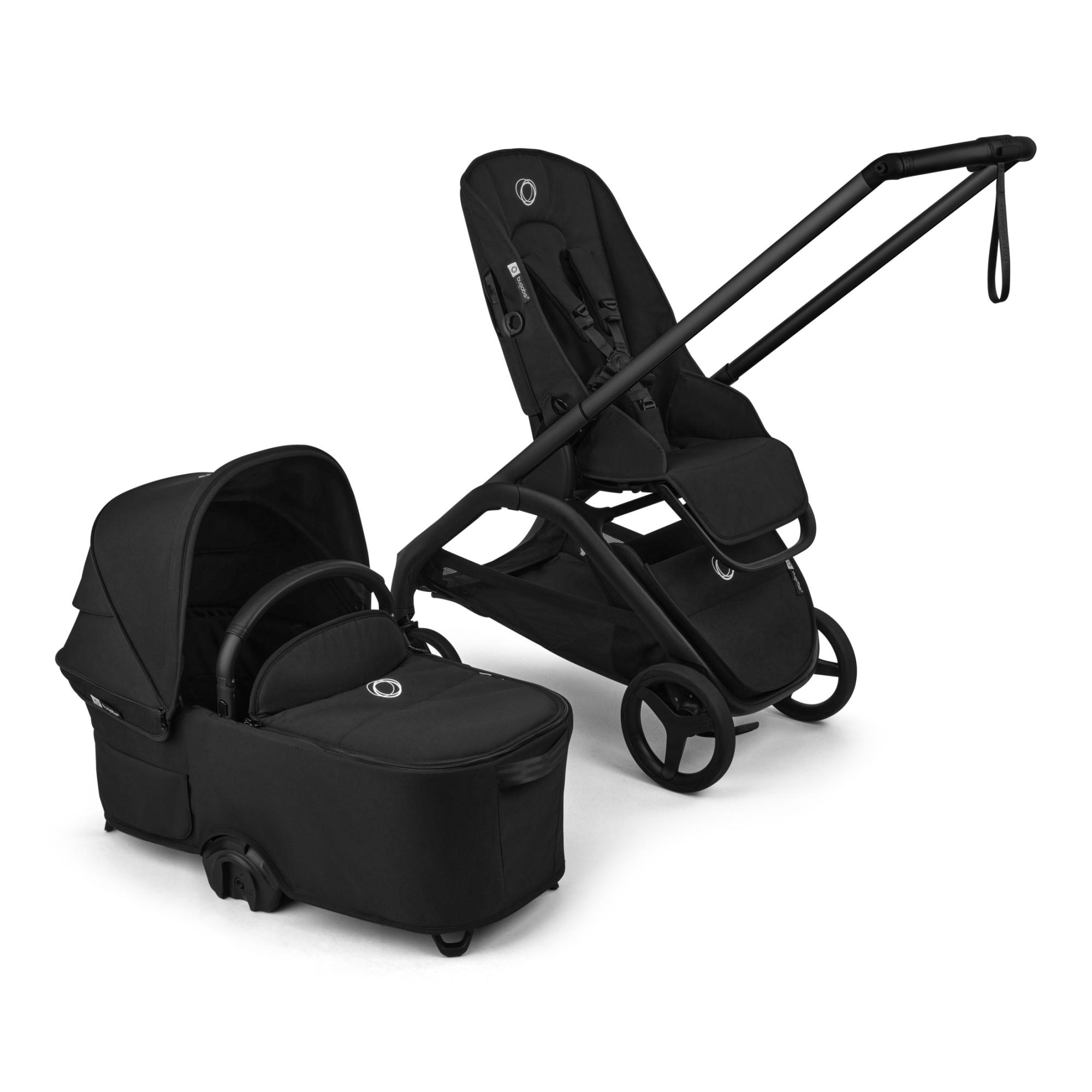Carrinho de Passeio Bugaboo Dragonfly Plus base preta com capota e alcofa pretos 2