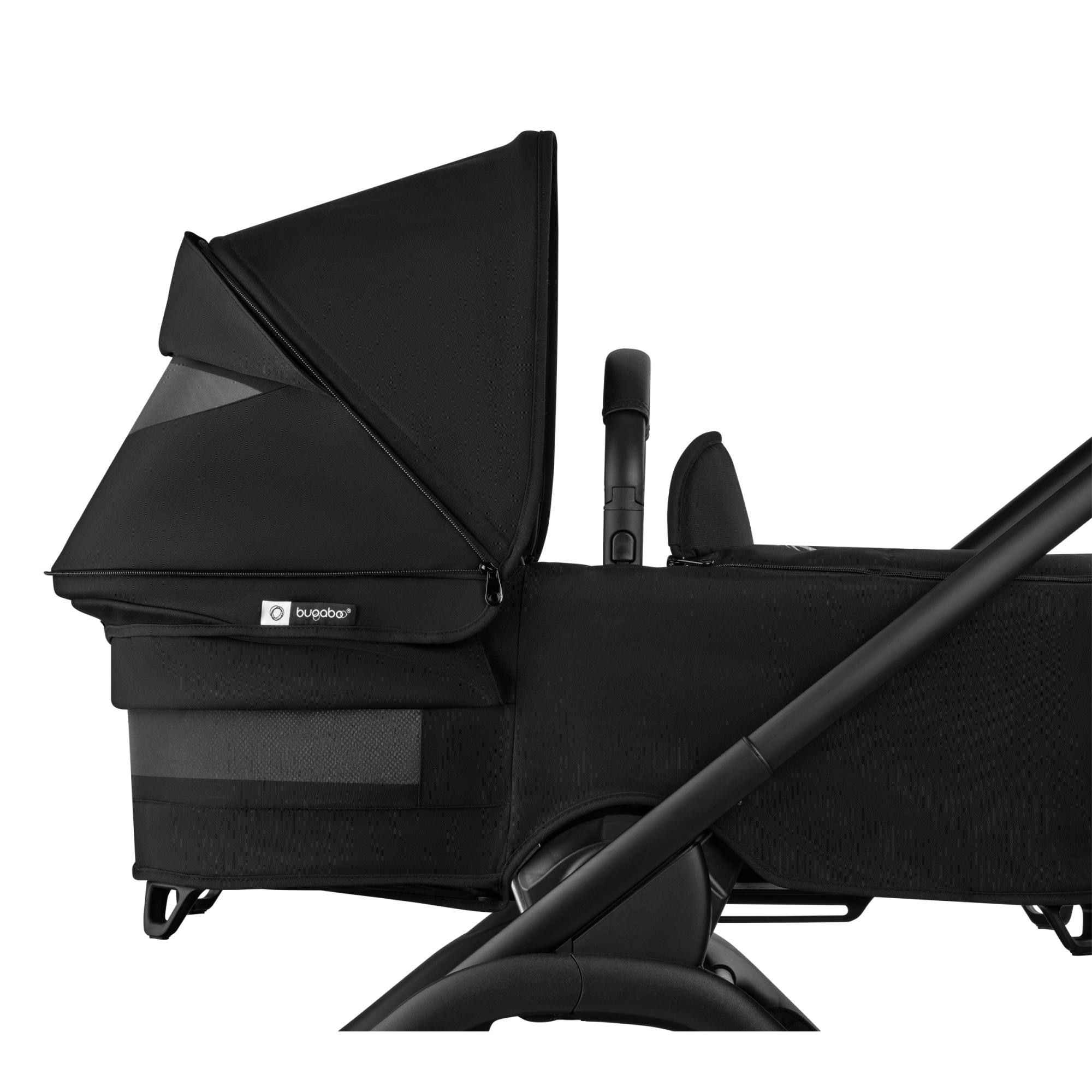 Carrinho de Passeio Bugaboo Dragonfly Plus base preta com capota e alcofa pretos 4